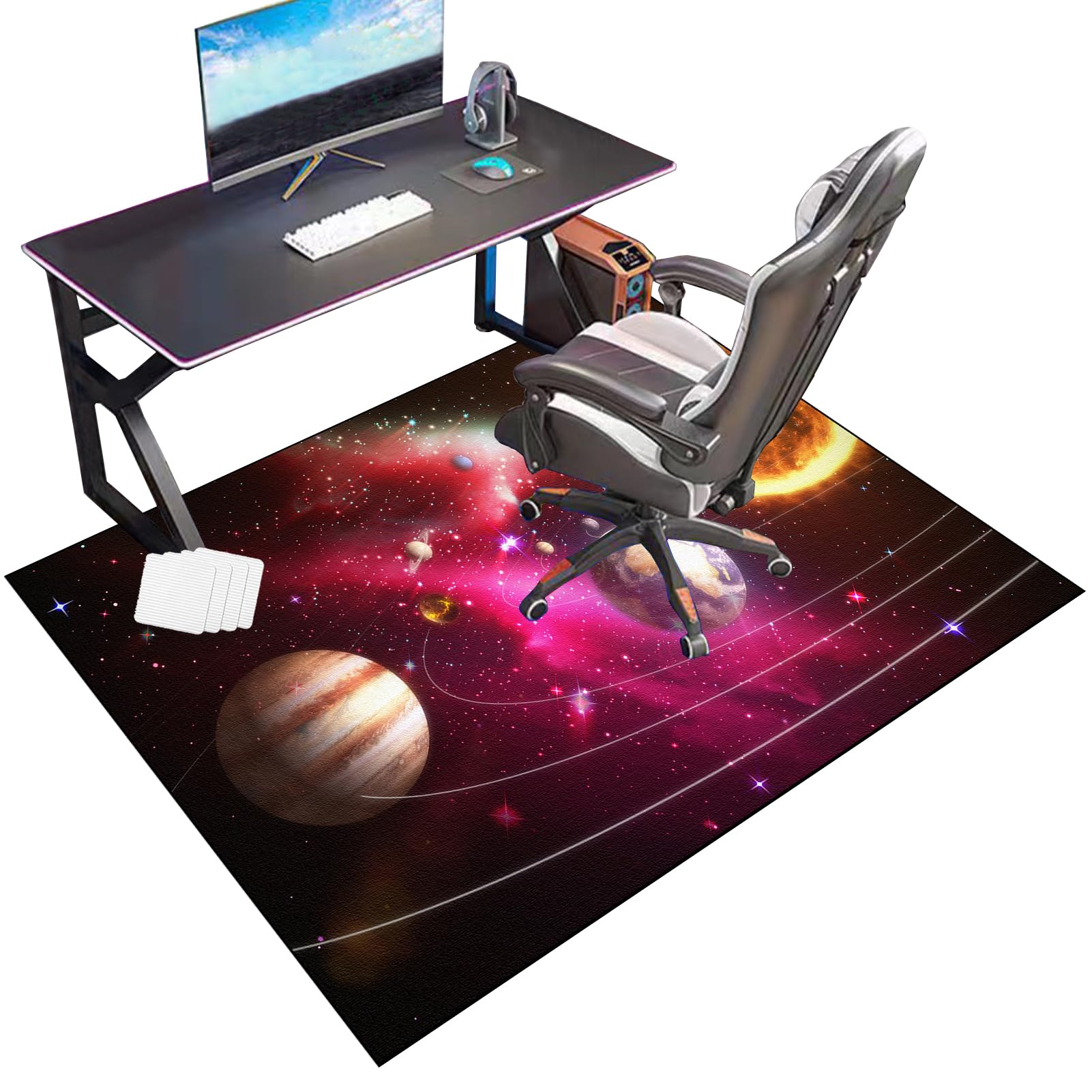 RxueSug Floor Protector Mat for Office Home Computer Gaming Chair Mat Carpet Protector Chair Mat Large Office Chair Mat for Hard Floor Non-slip Desk Chair Mat for Carpet Floors 70 x 120 cm