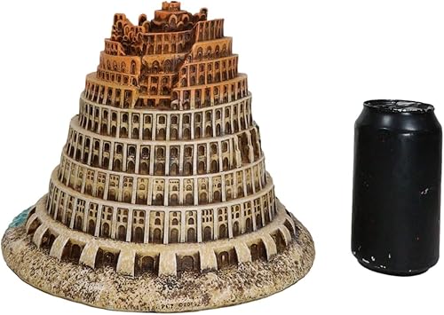 Miniatura 7 de Ebros Gift Antiguo Testamento Judeo Cristiano Fe Génesis 11 Torre abandonada de Babel Representación arqueológica con inscripción hebrea de Nimrod