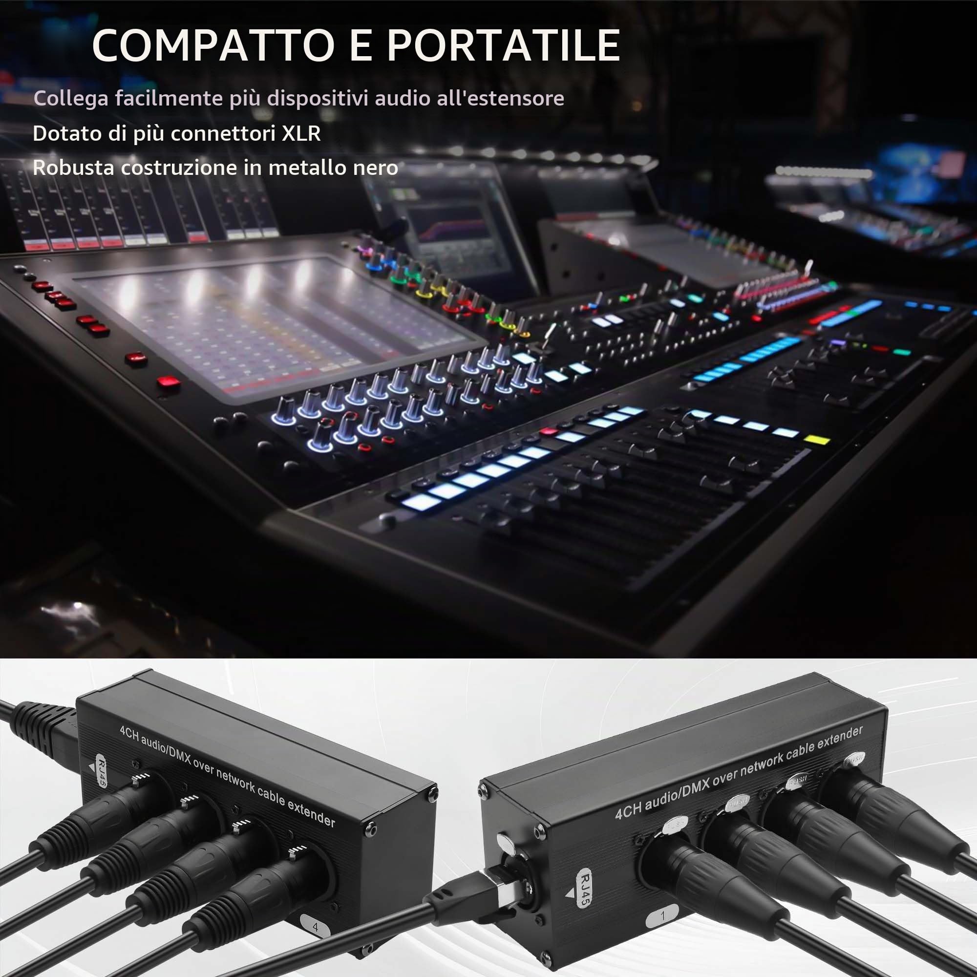 GINTOOYUN Estensore XLR a Ethernet femmina a RJ45