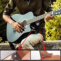 Vista 5 de Correa de guitarra para cerraduras Botones de metal con tornillos de montaje para guitarra eléctrica clásica acústica bajo Ukelele