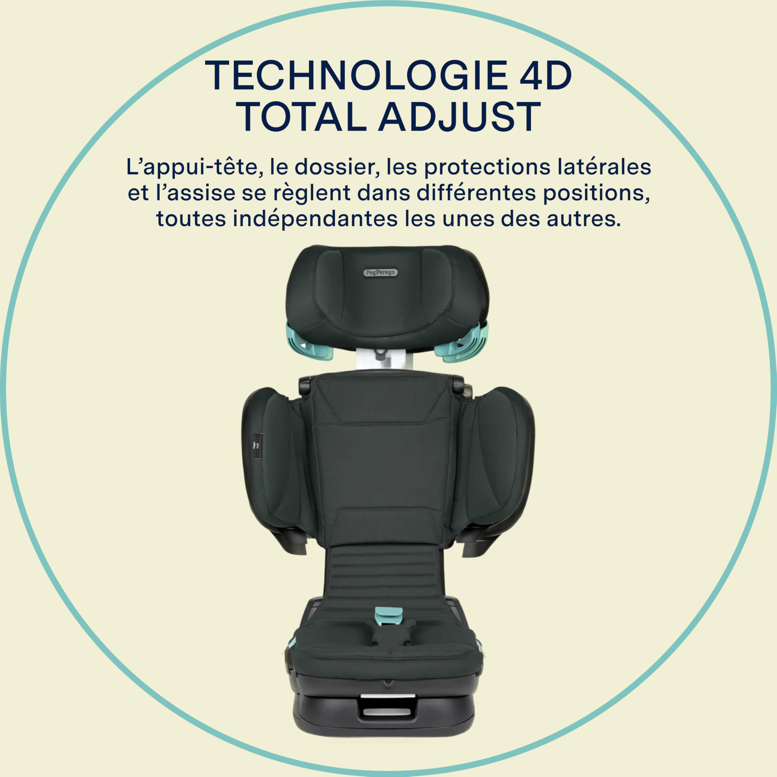 PEG Viaggio Flex Siège Auto i-Size avec ISOFIX, 100-150 cm, 3-12 ans, 15-36 kg, Pliable, Inclinable, Technologie Avancée, Metal