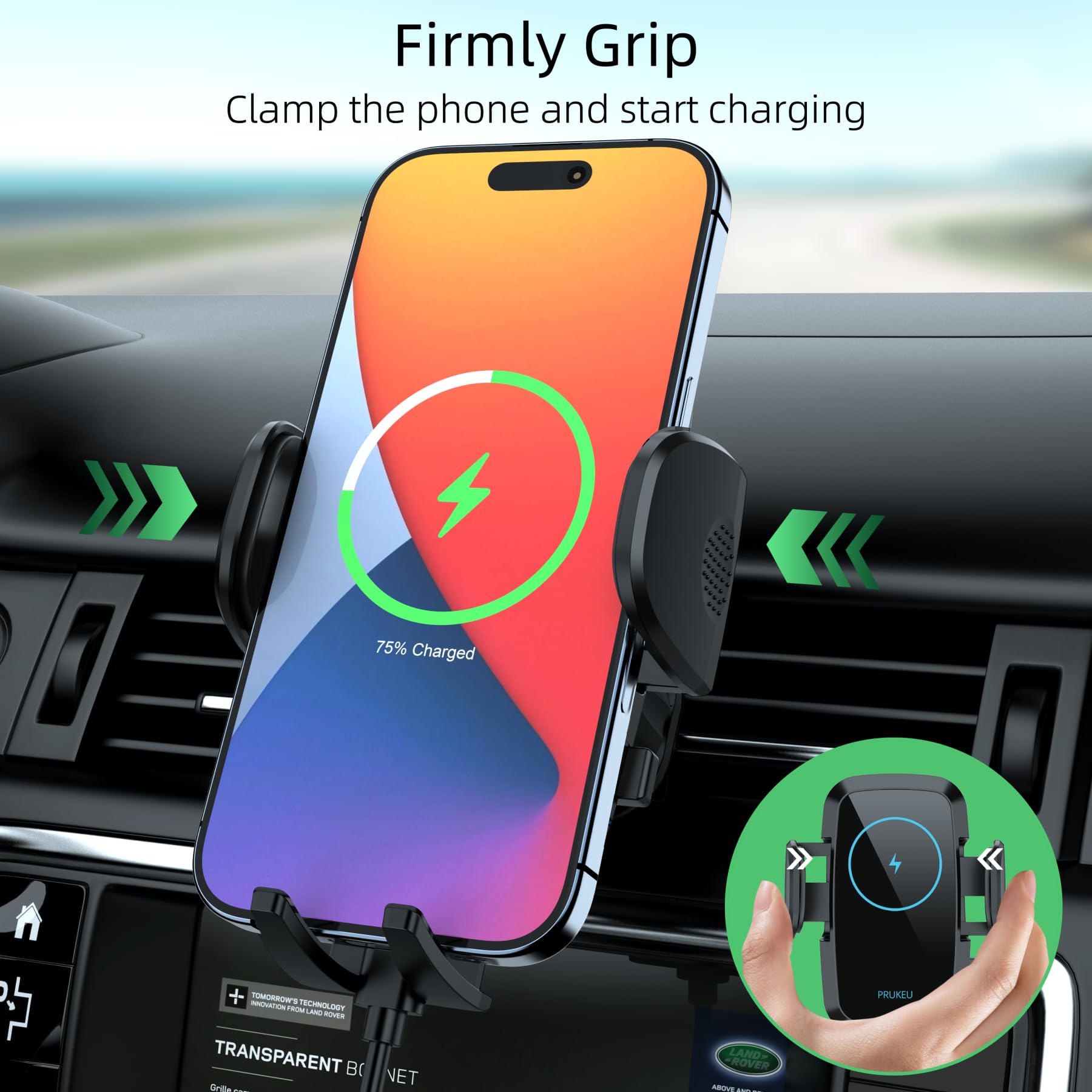 Chargeur Induction Voiture 15W Qi Chargeur sans Fil Voiture Support Auto