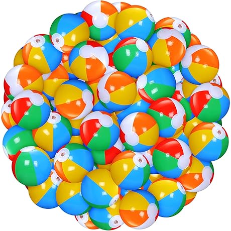 Honoson Inflatable 5-Inch Mini Beach Balls for Summer Fun