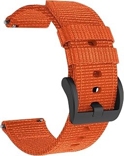 OVERSTEP 22mm Canvas Watch Band for Garmin Forerunner 255 265 Venu 2 3 - Quick-Dry Adjustable Breathable Strap