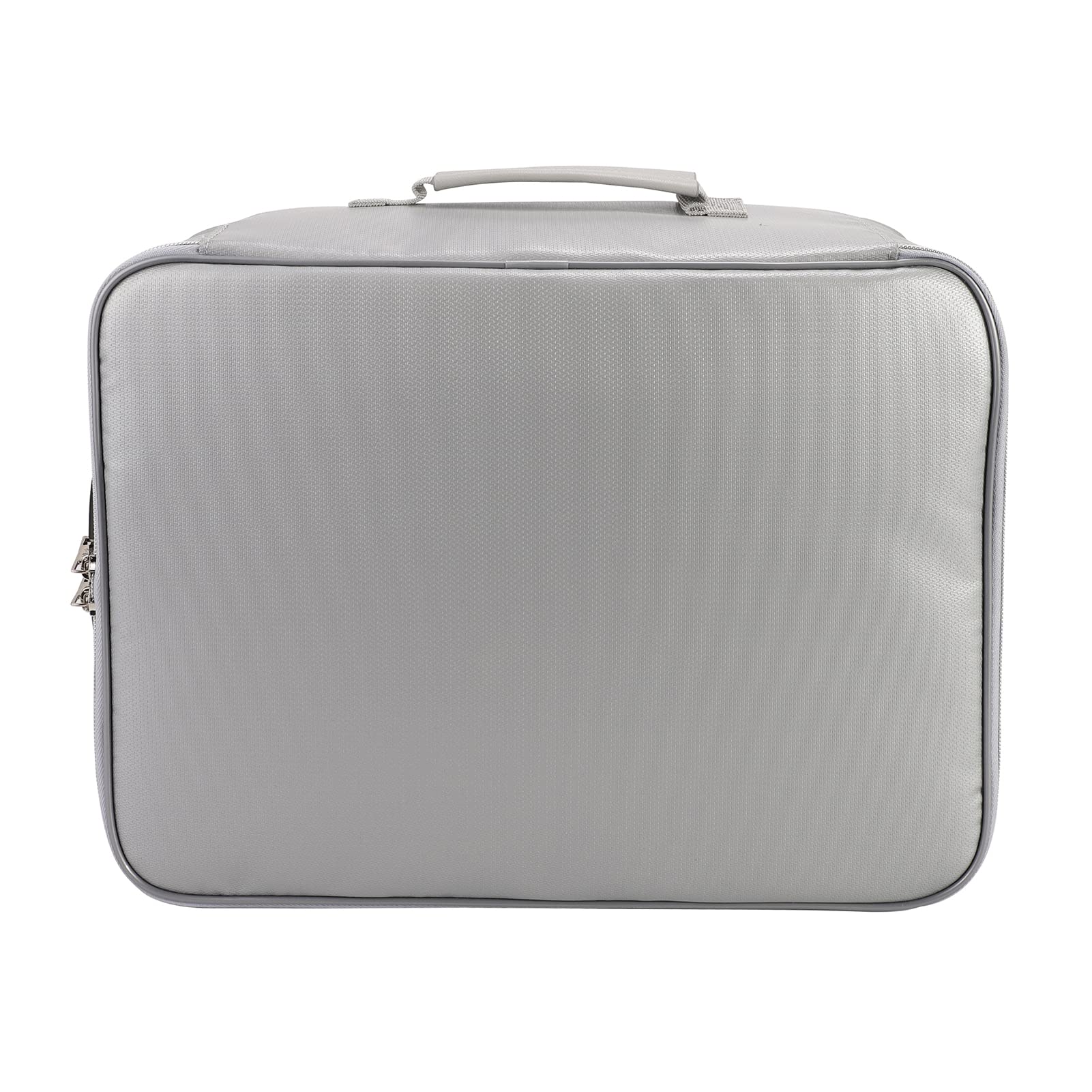 Borsa portadocumenti e organizer ignifugo con chiusura a combinazione - Custodia in fibra di vetro rivestita in silicone a doppio strato - 14,1 x 10,6 x 5,9 pollici - Custodia (Argento)