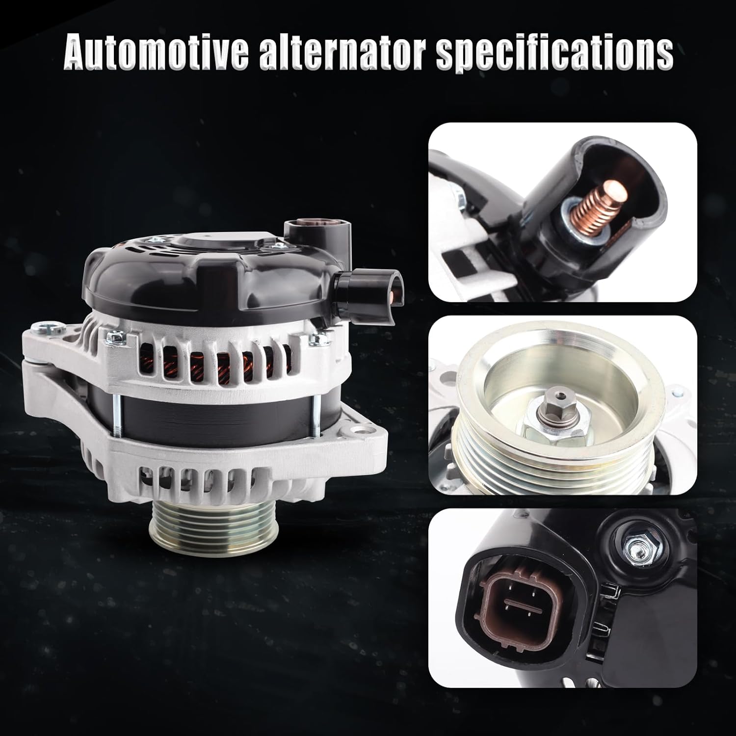 Alternator Compatible with MDX 2003-2009, RL 05-08, TL 2004-2008, Odyssey 2005-2007, Pilot 2005-2008, Ridgeline 2006-2008, 3.2L, 3.5L, 3.7L, Replace for 31100RGLA01, 31100RJAA01, 31100RDJA01