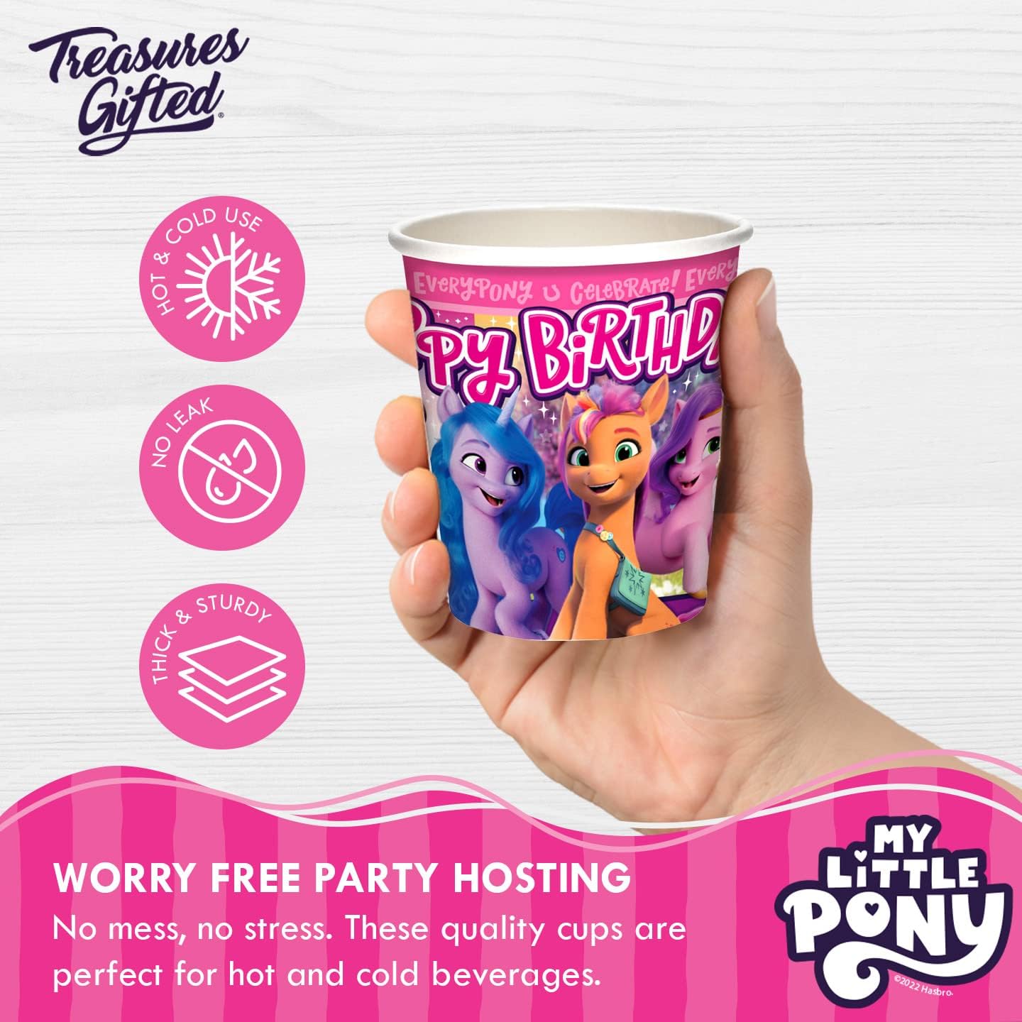 Treasures Gifted My Little Pony 9oz Paper Party Cups (24ct) - Mane 5 Included - Birthday Party Supplies - Image 3
