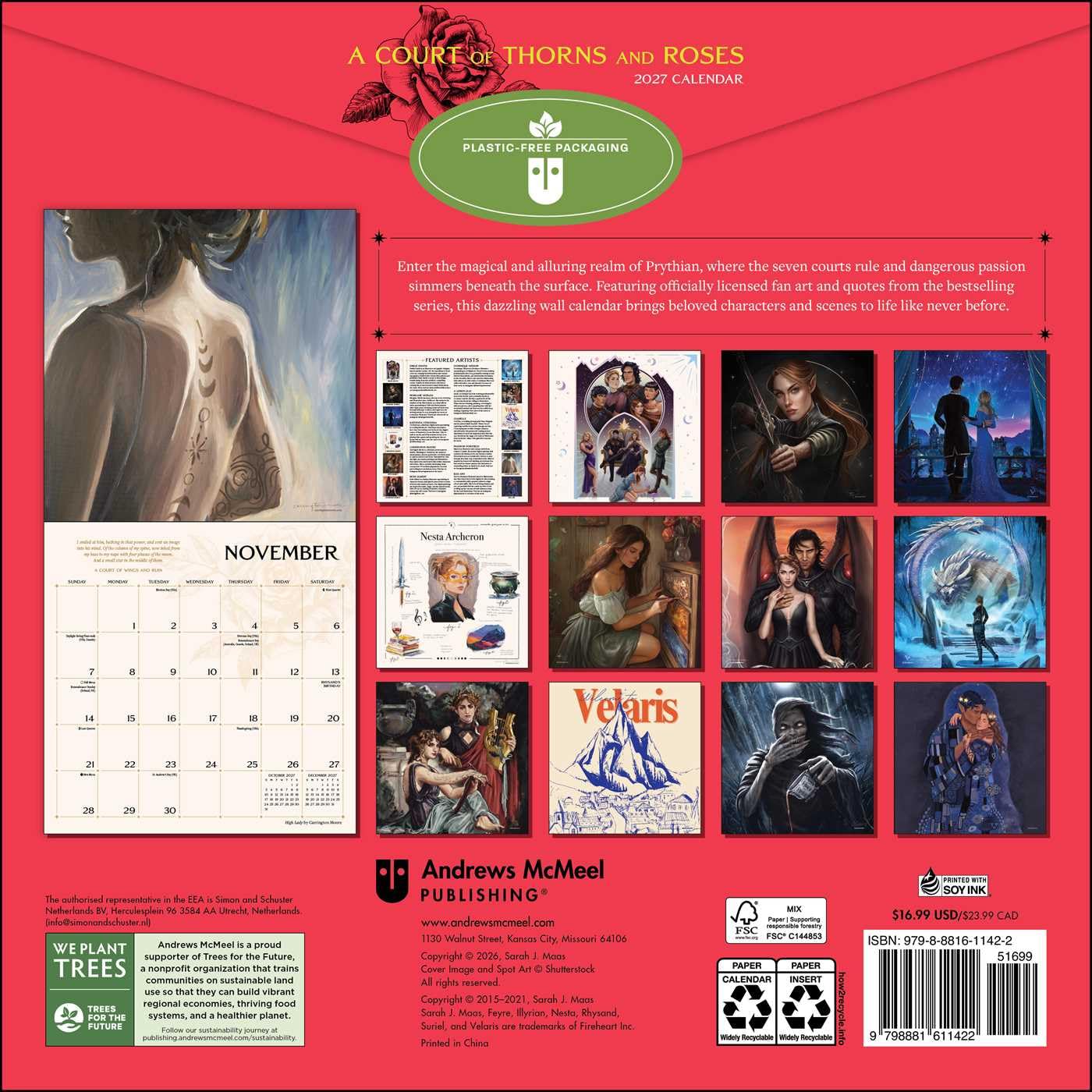 A Court of Thorns and Roses Officially Licensed Fan Art 2027 Wall Calendar