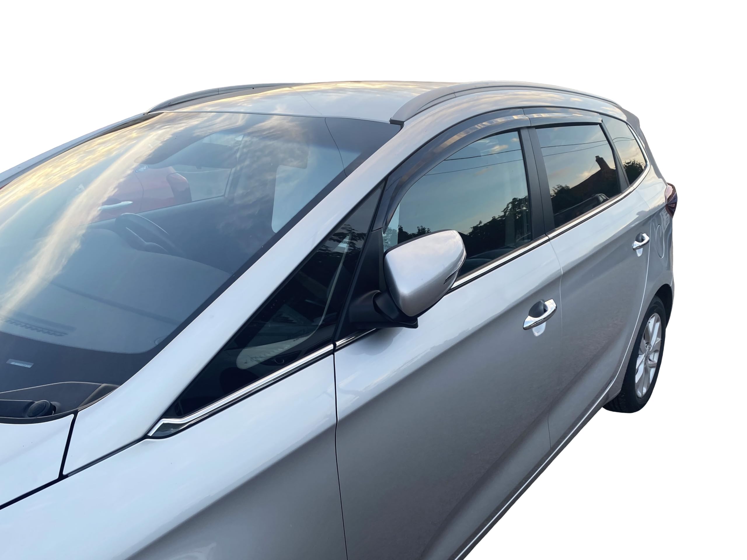 Autoclover Juego de deflectores de viento para Kia Carens 2013+ (4 piezas)