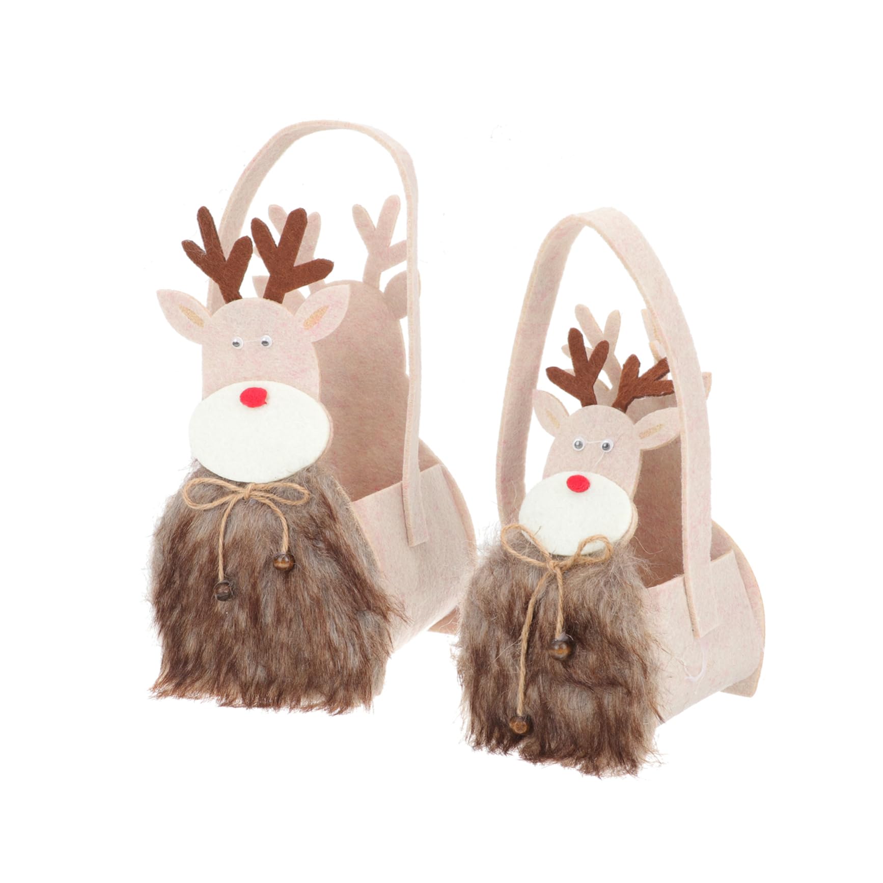 Abaodam 2pcs Christmas Candy Storage Basket Festive Snack Bags for Treats Versatile Xmas Storage for Packing Sweets for Family and Friends