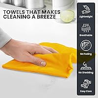 Vista 8 de Toallas de cocina de algodón clásico amarillo mostaza, para secar pintura en aerosol, sublimación, bordado, costura de 18 x 28 pulgadas, sin
