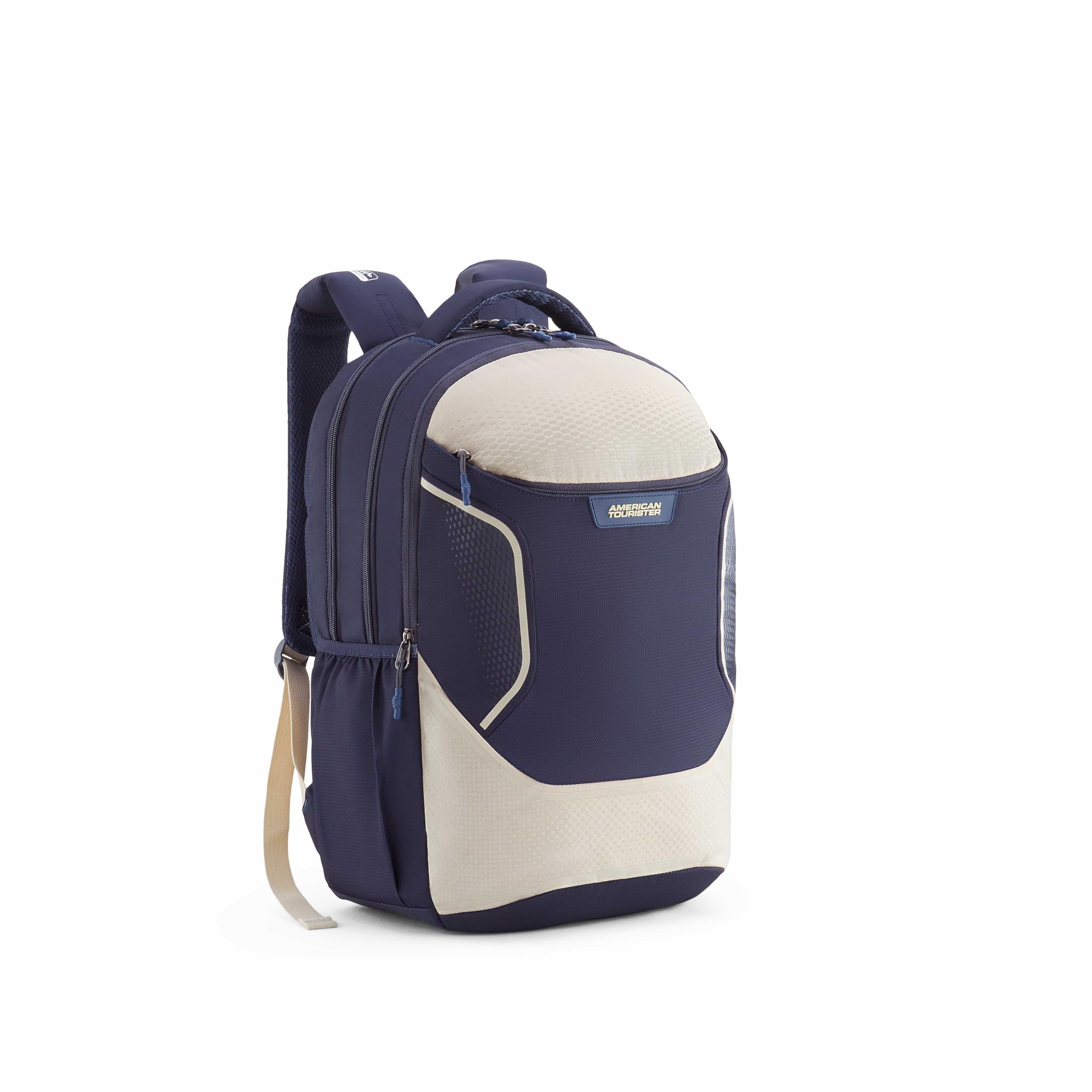 Bougie | 35 Ltrs | 4 Compartments | Bottle Pocket | Ergonomic Padded Back Panel & Shoulder Straps | Laptop Backpack | 1 Year International Warranty | Beige/Navy-image-45