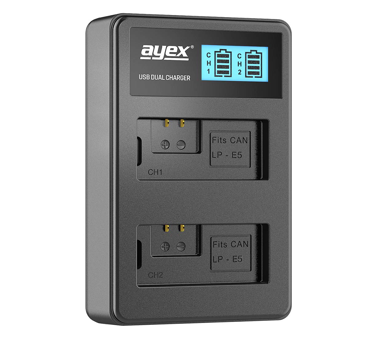 500d DSTE 2 X LP-E5 Batería De Repuesto Cargador USB Doble Con