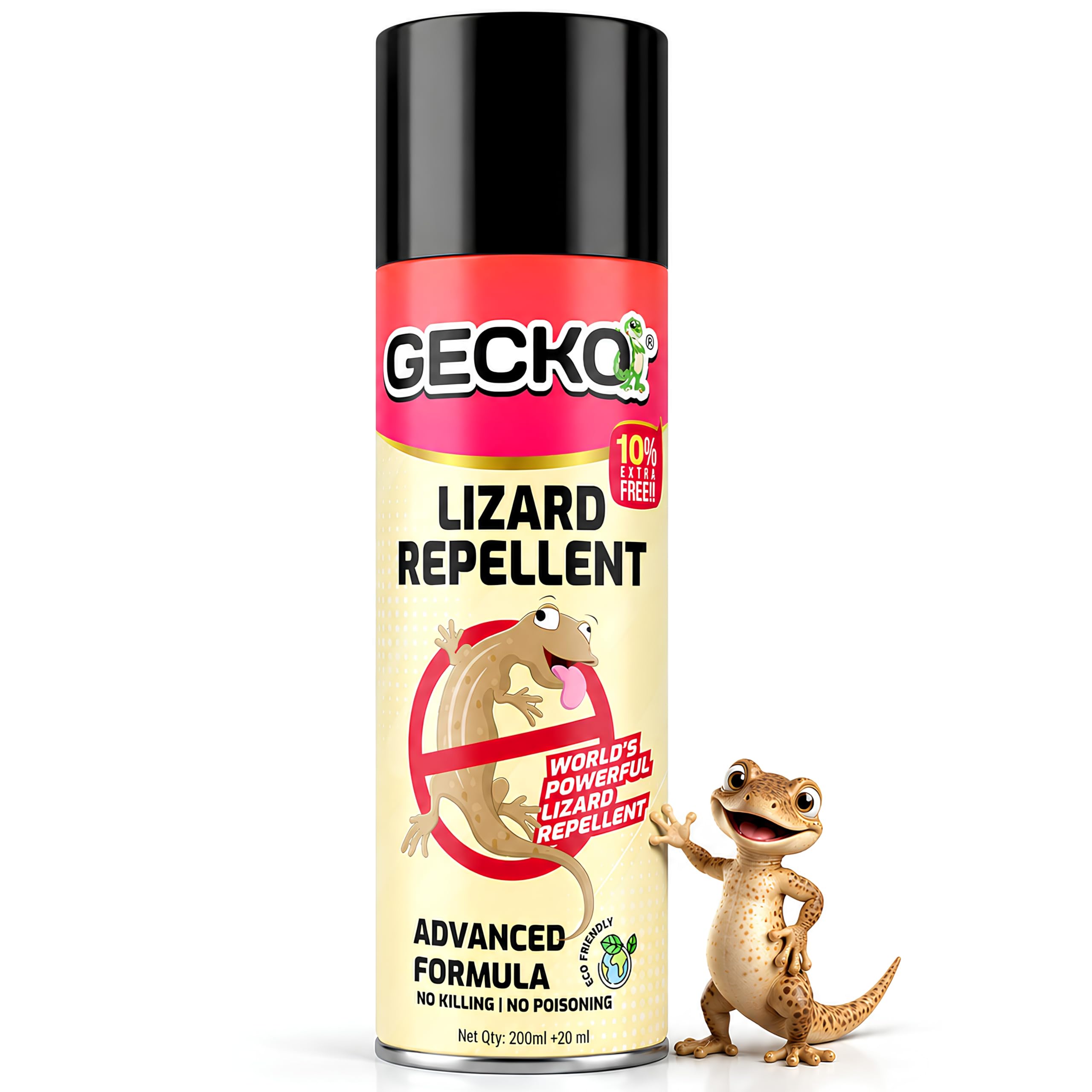 Gecko India's First Aerosol Based Herbal Lizard Repellent Spray | Odour Free Spray | Eco-Friendly & Biodegradable | Irritant-Free, Chemical-Free | 220ml Lizard Spray For Home (15 Days Protection) PK of 1 - FORMULATION 10X-image-5
