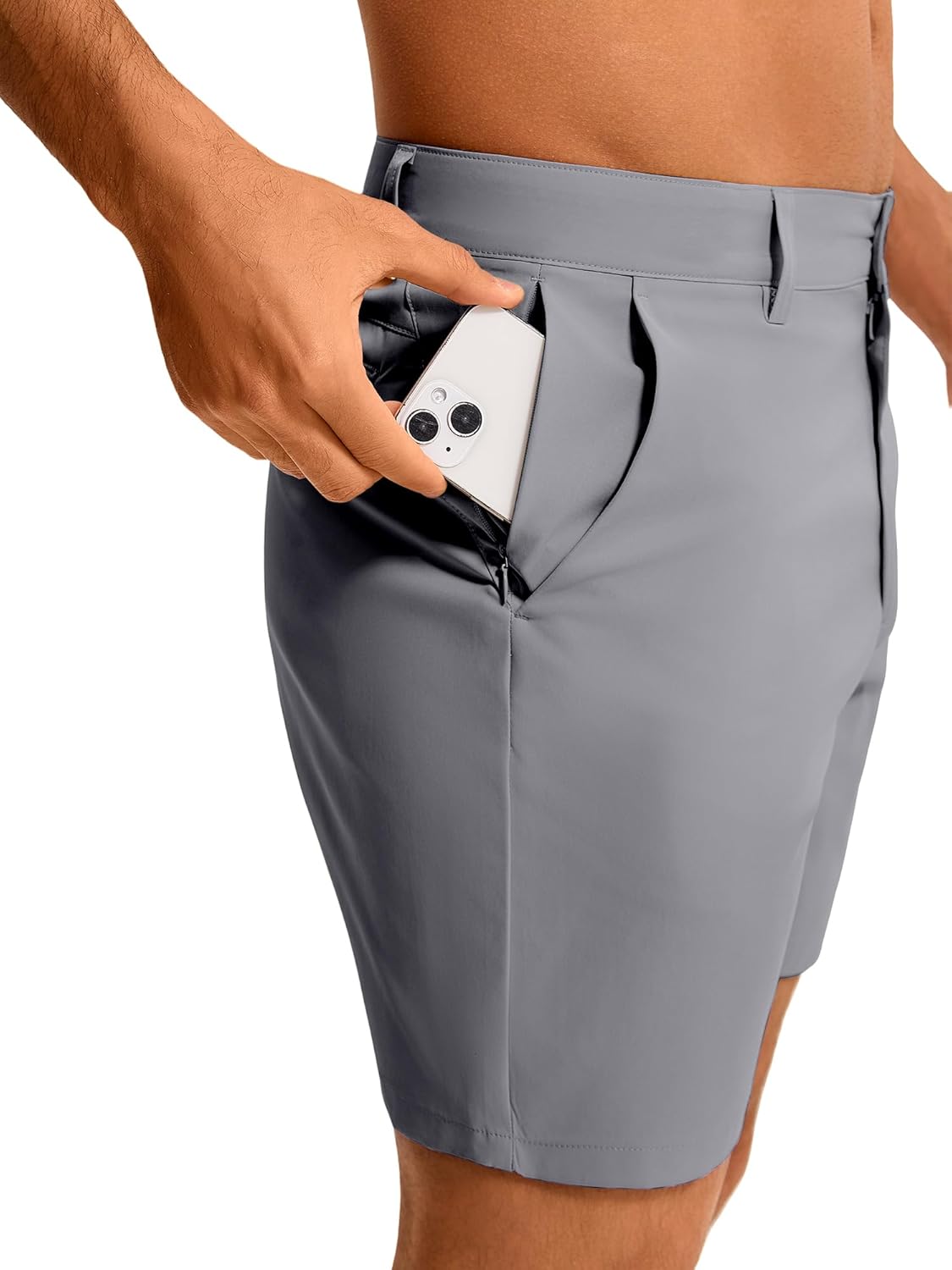 Men's Golf Shorts 7 Inch Inseam, Quick Dry Stretch, Flat Front with 5 Pockets, Lightweight Casual Work Shorts - Image 4