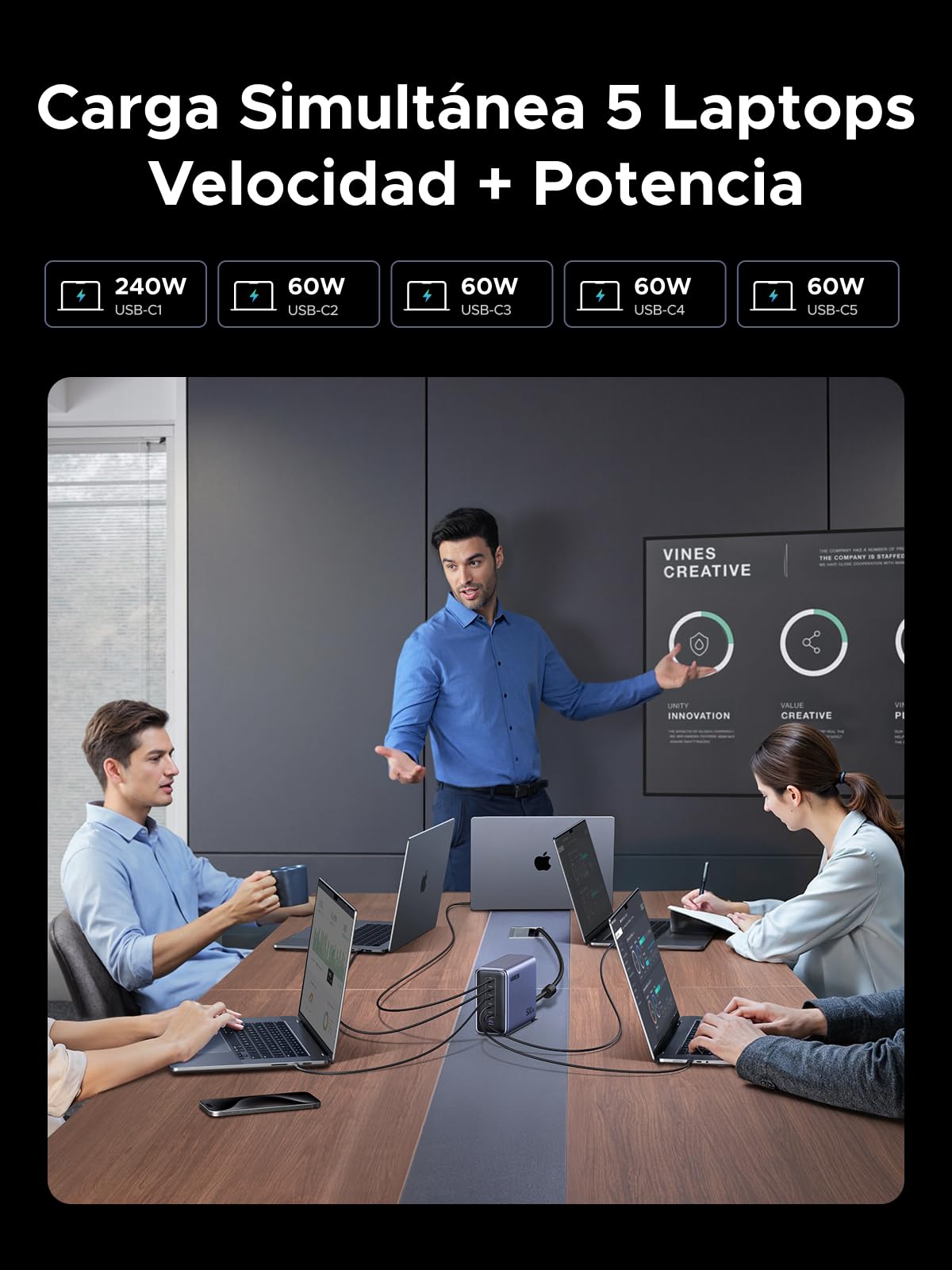 UGREEN Nexode 500W Cargador USB C con 6 Puertos Estación de Carga GAN | PD 3.1 PPS 45W Compatible con iPhone 17 Pro MAX Air 16 15 14 13 Galaxy S26 25 24 Pixel 10 Pro iPad MacBook M5 M4