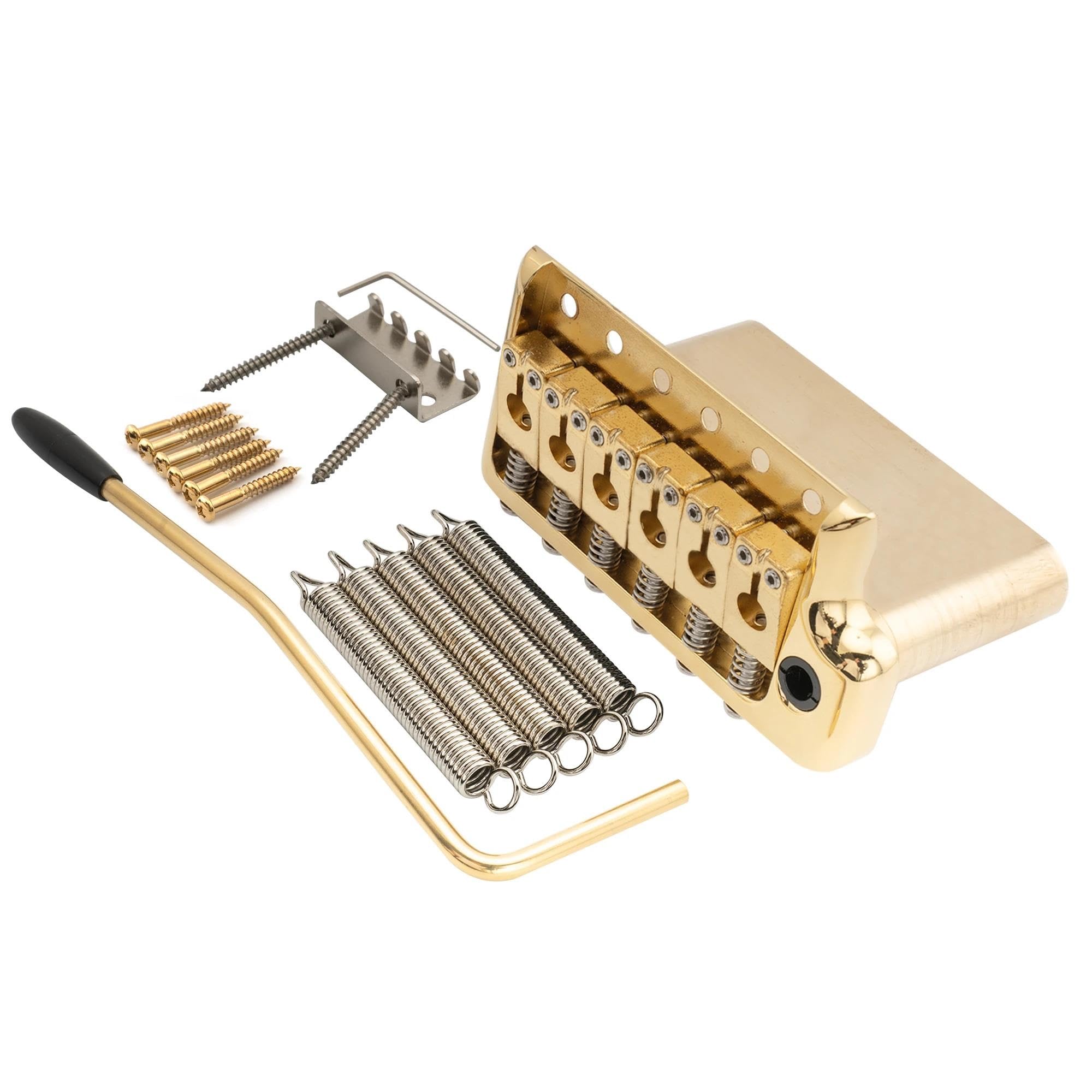 Mostek Gitarowy Mostek Tremolo Z 6 Śrubami W Całości Litego Mosiądzu O Średnicy 52,5 Mm Do Gitary Elektrycznej(Gold)