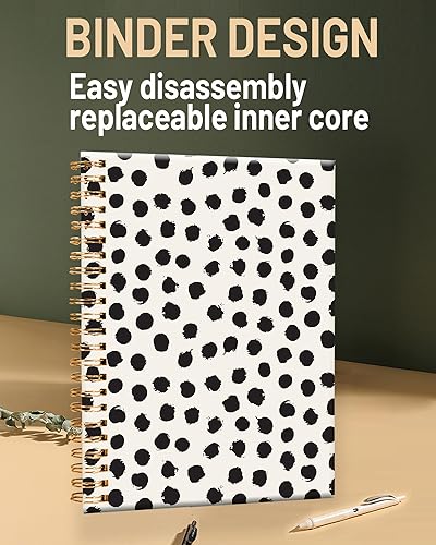 Miniatura 8 de FVBAO Cuaderno de espiral para mujer, cuadernos universitarios A5 de 6 x 8.4 pulgadas, 120 páginas rayadas con papel grueso de alta calidad,
