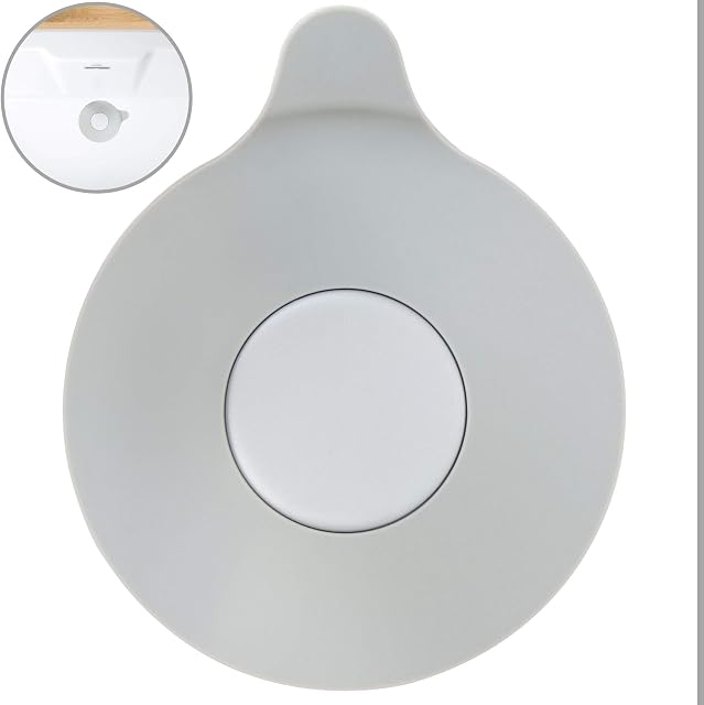 Uniwersalny korek, 1 sztuka, szary, Ø 13 cm, korek silikonowy z przyssawką, korek odpływowy do odpływów o średnicy do 90 mm, korek odpływowy do wanny, prysznica, umywalki, zlewu