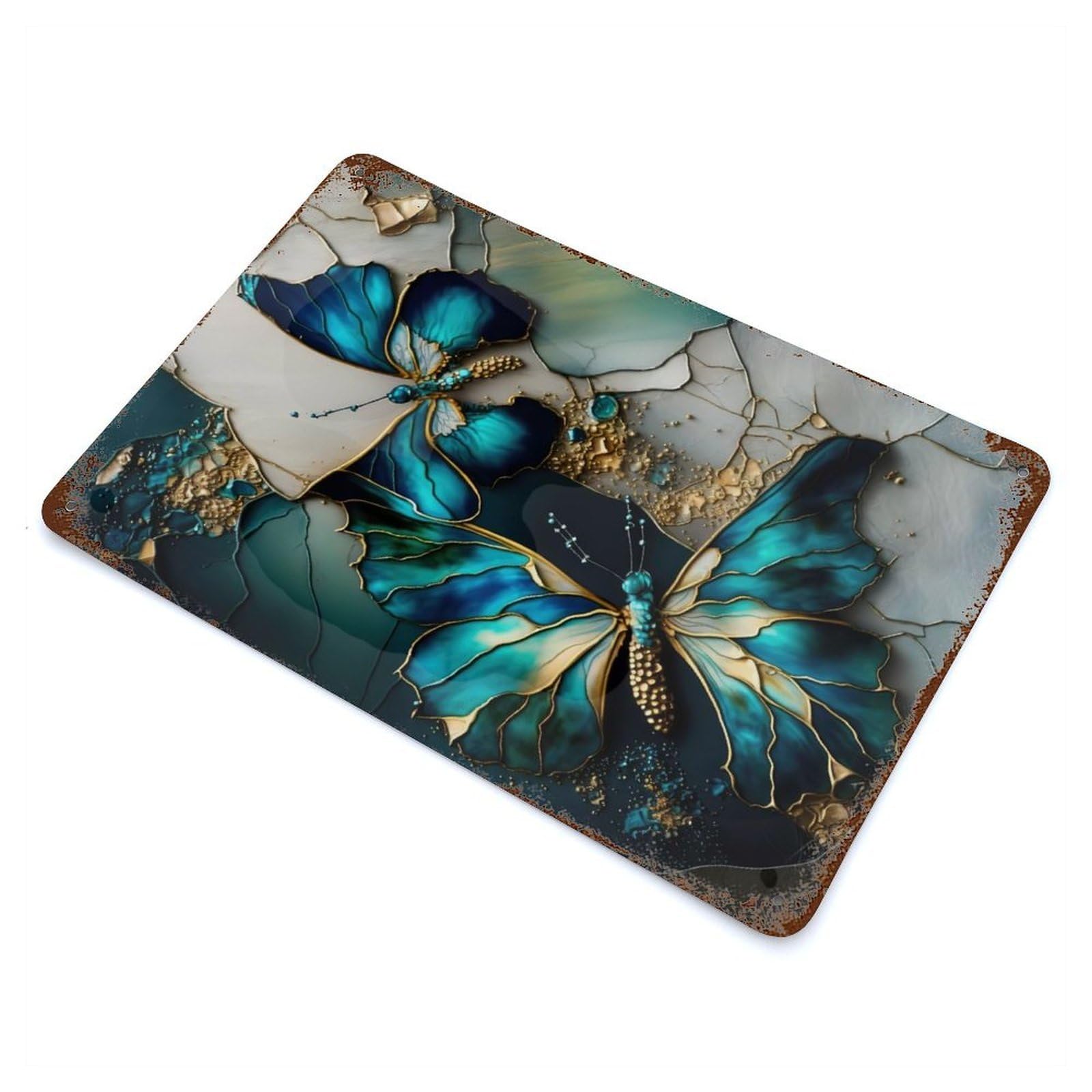 Garage Style Graceful Wings of Nature Decorative Tin Sign 11.8"x7.9", Industrial Home Decor for Bar And Workshop