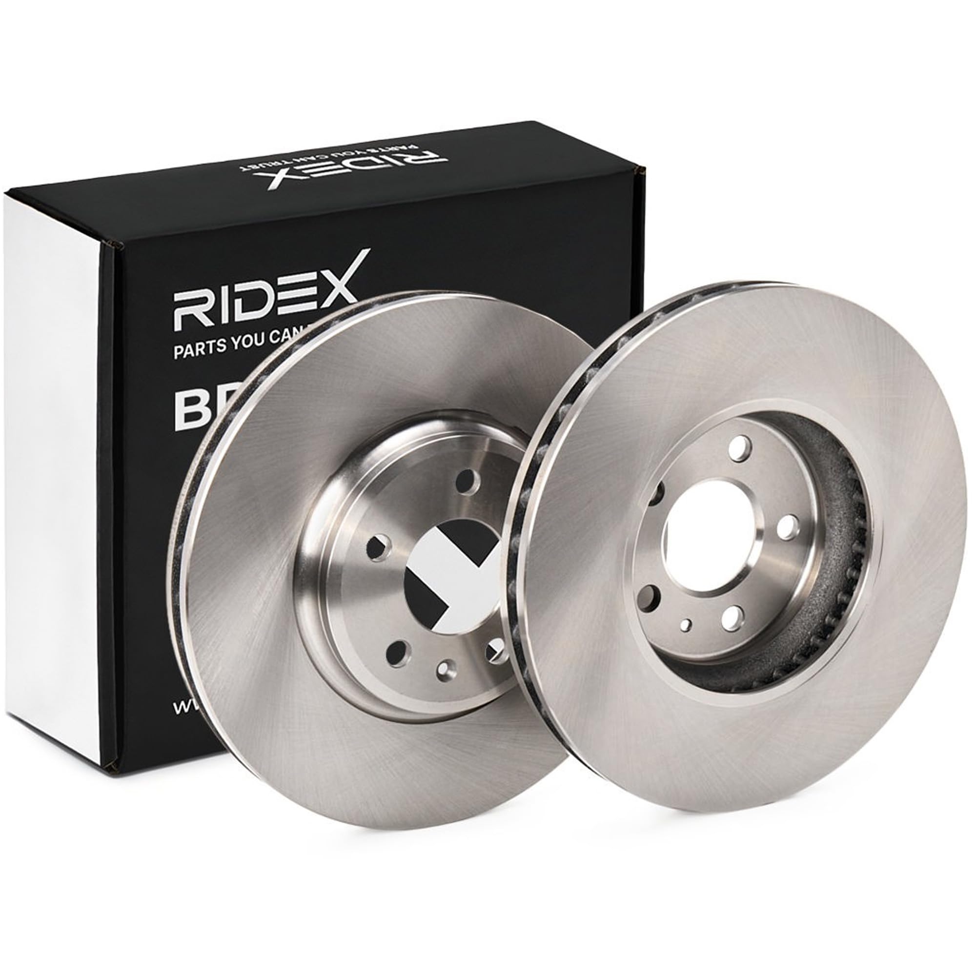 RIDEX 82B0411 2x Disco de freno Delantero sin tornillos Compatible con AUDI A4 B8 Avant 8K5