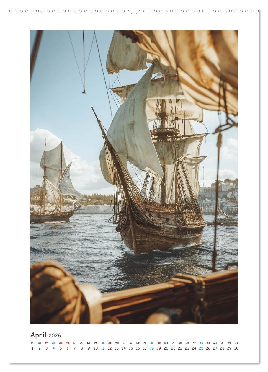 Fluch der Gezeiten (hochwertiger Premium Wandkalender 2026 DIN A2 hoch), Kunstdruck in Hochglanz: Die Karibik im Zeitalter der Piraten. Rum, Gold und ... die Meere. (CALVENDO Wissenschaft)