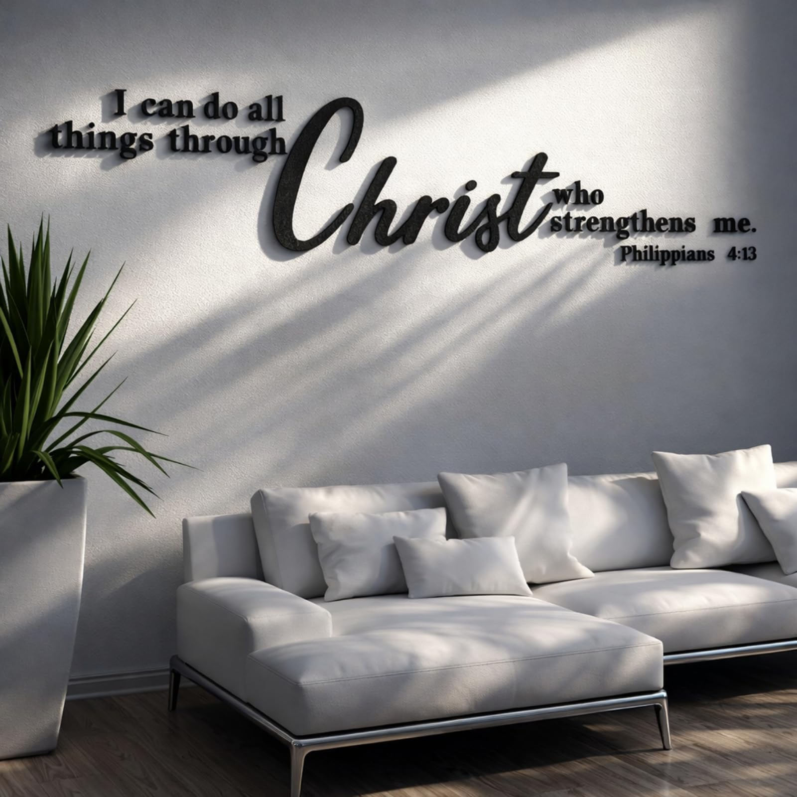 Photo 1 of AceOrbit Bible Verse Wall Art 3D Wooden Letters Scripture Sign Christ