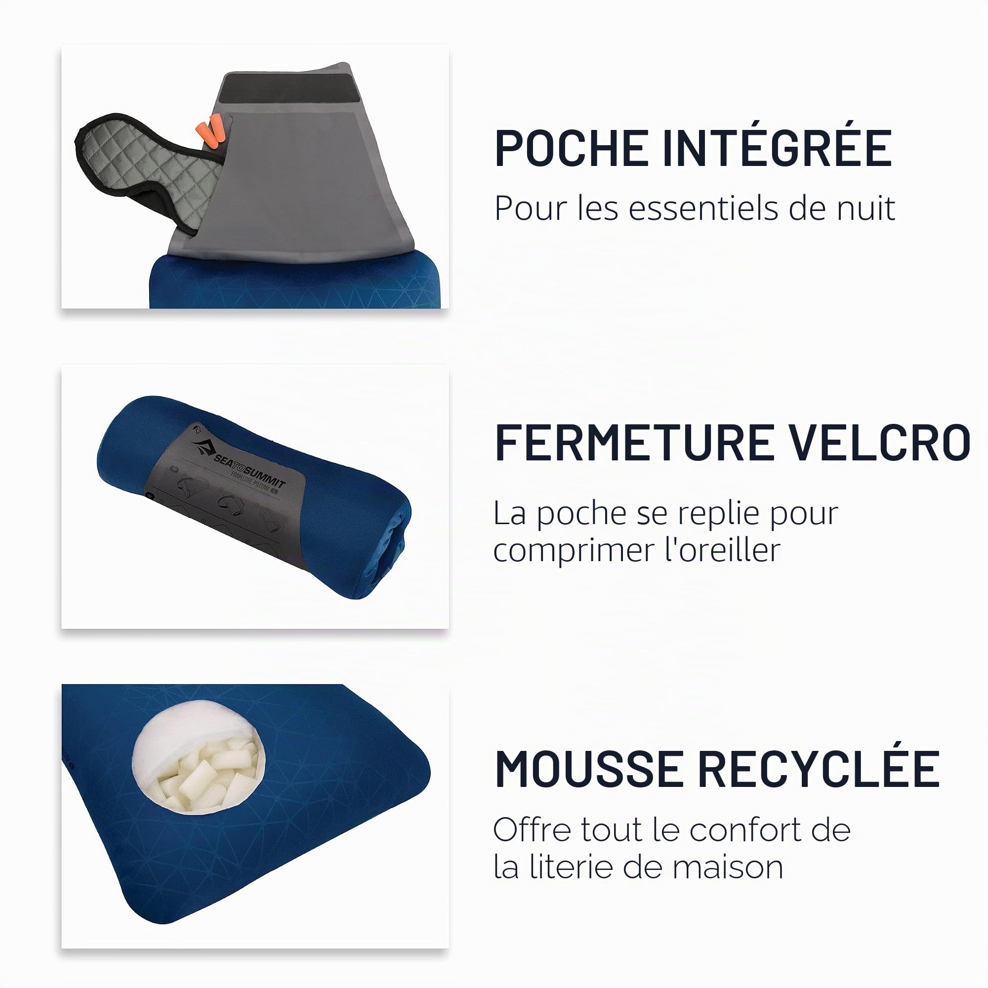 Sea to Summit Foam Core Pillows - FoamCore Pillow L Bleu Marine Couleur : Bleu Marine