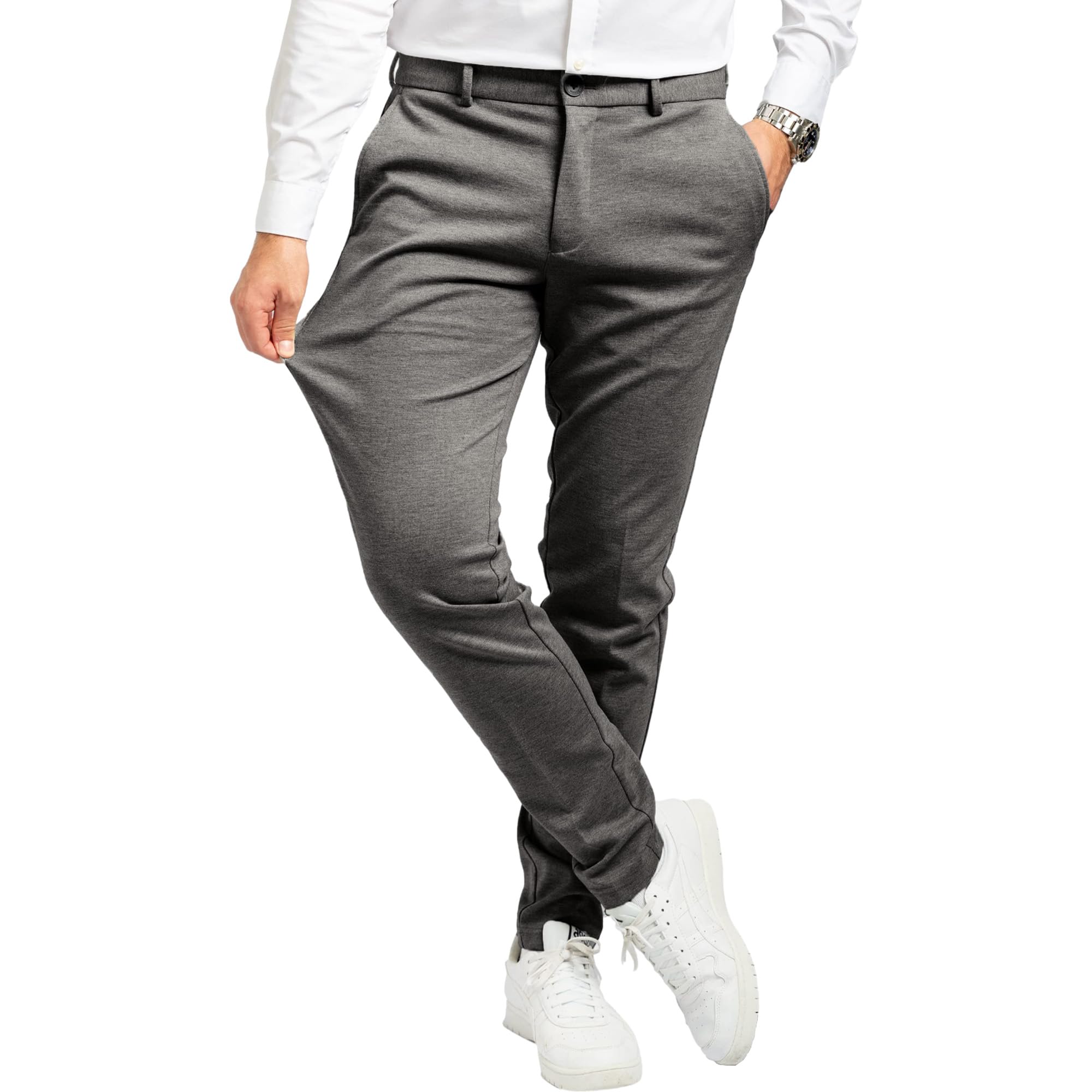 Performance Pants Herren - Stilvolle Slim Fit Herren Hosen Stretch - Hosen Herren Stretch - Angenehme Praktische Männer Hosen für Business & Freizeit - Bequeme Stoffhose Herren