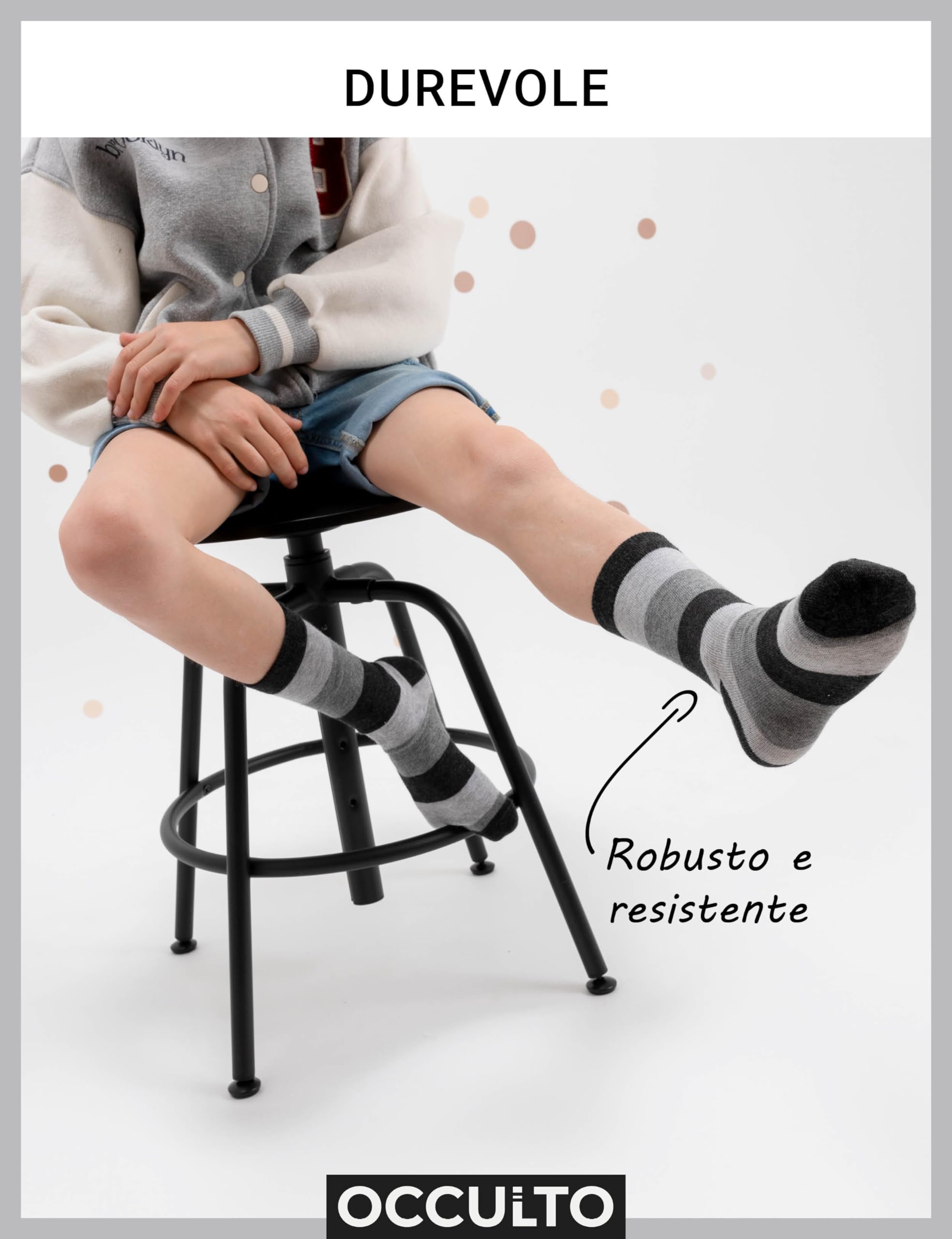 Occulto Calzini Colorati Bambino e Bambina Pacco da 10 (modello: Estilo)