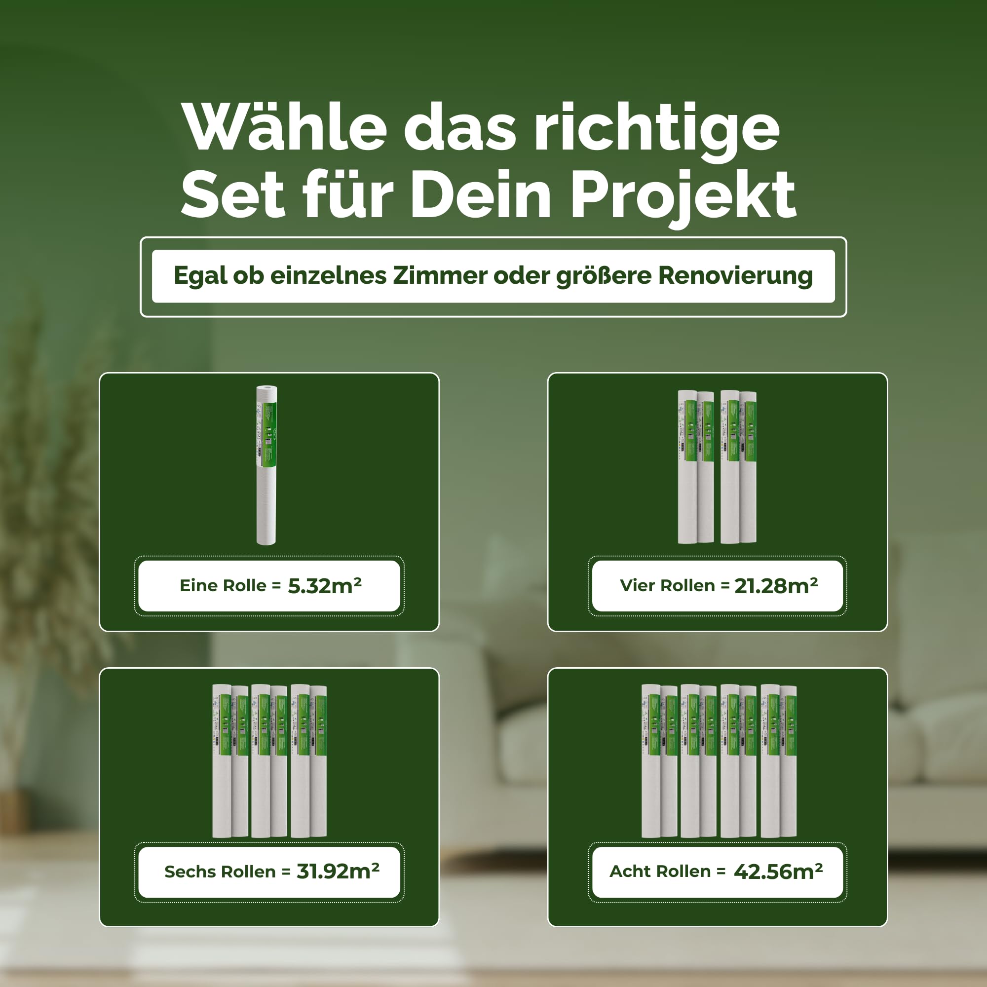 Vliestapete Raufasertapete – Raufaser, 10,05 m x 0,53 m, überstreichbar, atmungsaktiv, Wandtapete Made in Germany
