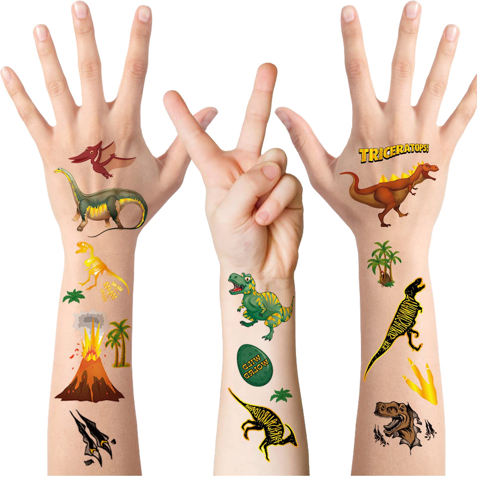 Buy MGRBG Dinosaur Temporary Tattoos for Kids 70PCS Waterproof Metallic