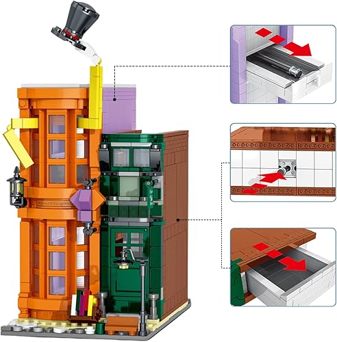 Miniatura 2 de Book Nook - Juego de construcción compatible con Lego para adultos, kit de bloques de construcción para niños y niñas de 8 a 14 años más, estantería