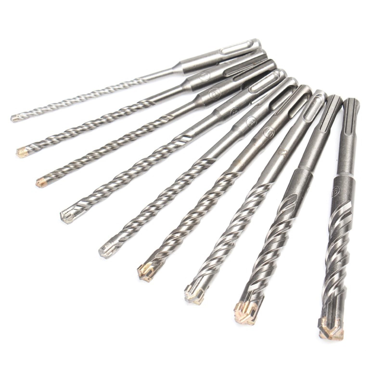 5-16mm 9 Pezzi SDS Plus Gambo 160mm Punte Per Martello Elettrico Impostate In Lega Di Acciaio Al Tungsteno A Croce