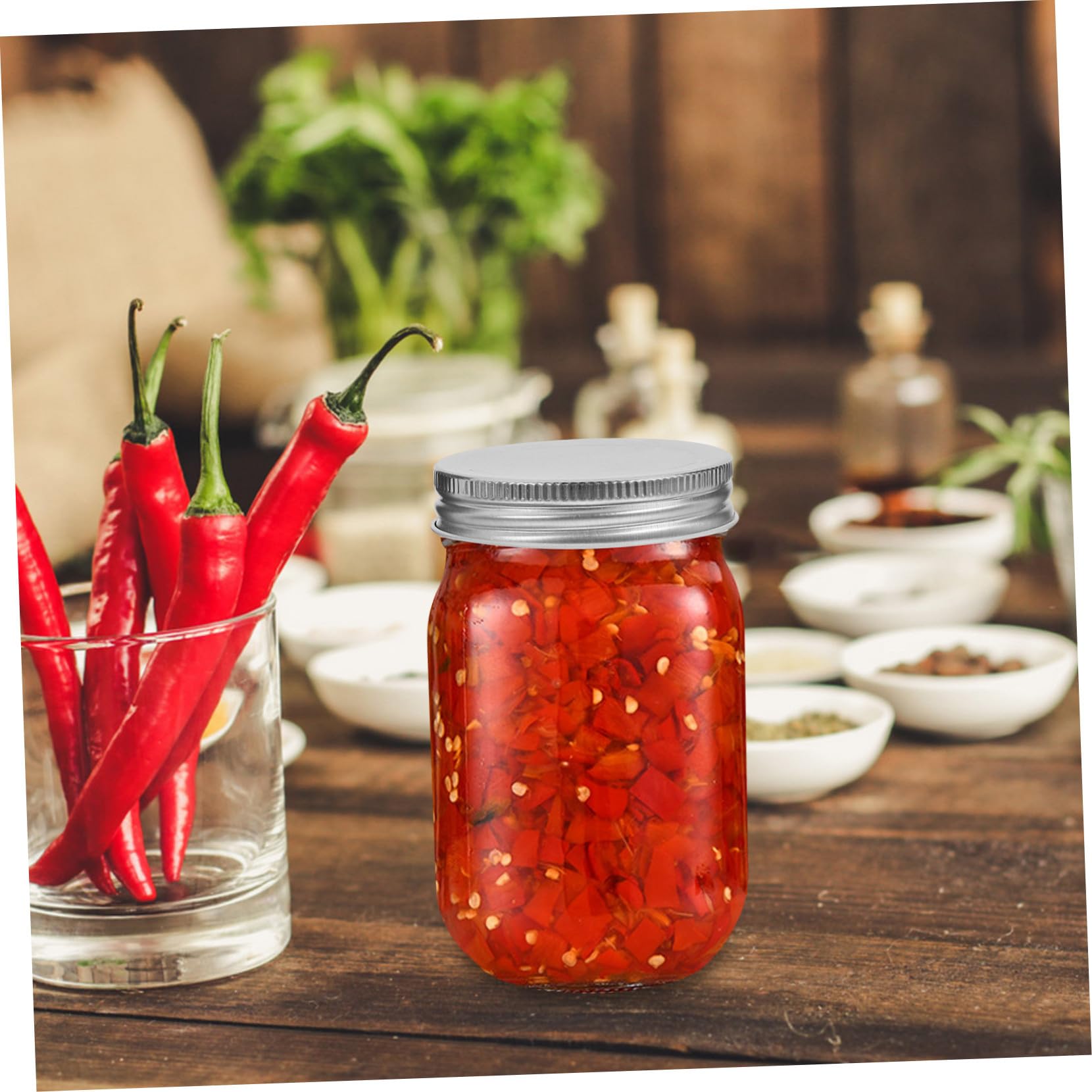 Didiseaon 4 pezzi Barattoli in Vetro con da Trasparenti per Conserve Marmellate e Riutilizzabili Contenitori Alimenti Sicuri per Cucina e
