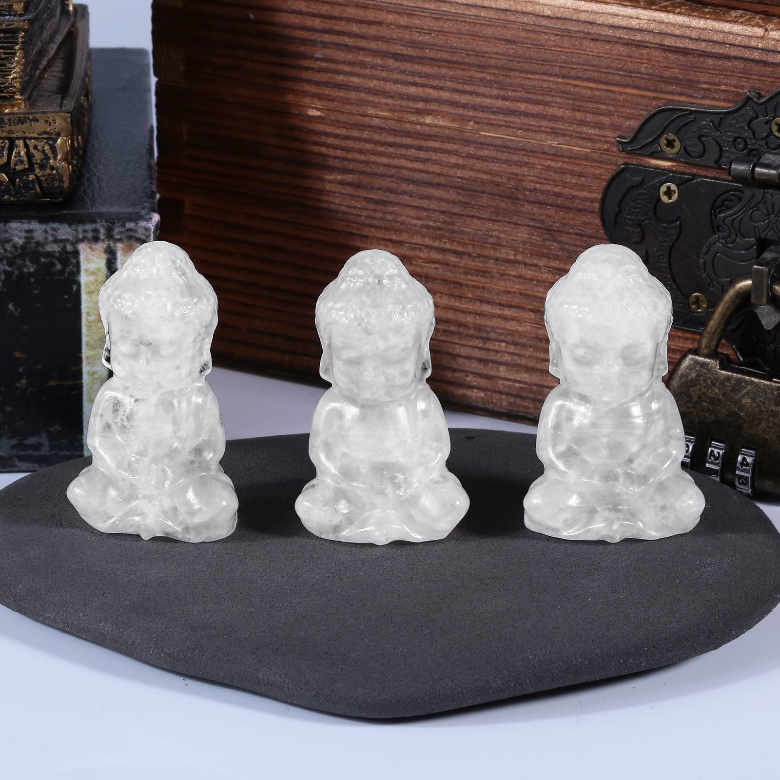 Mini Statue Bébé Bouddha Aventurine Verte – Figurine Pierre Naturelle 5-5.5 Cm, Reiki, Méditation, Décoration Feng Shui, Poche Chance