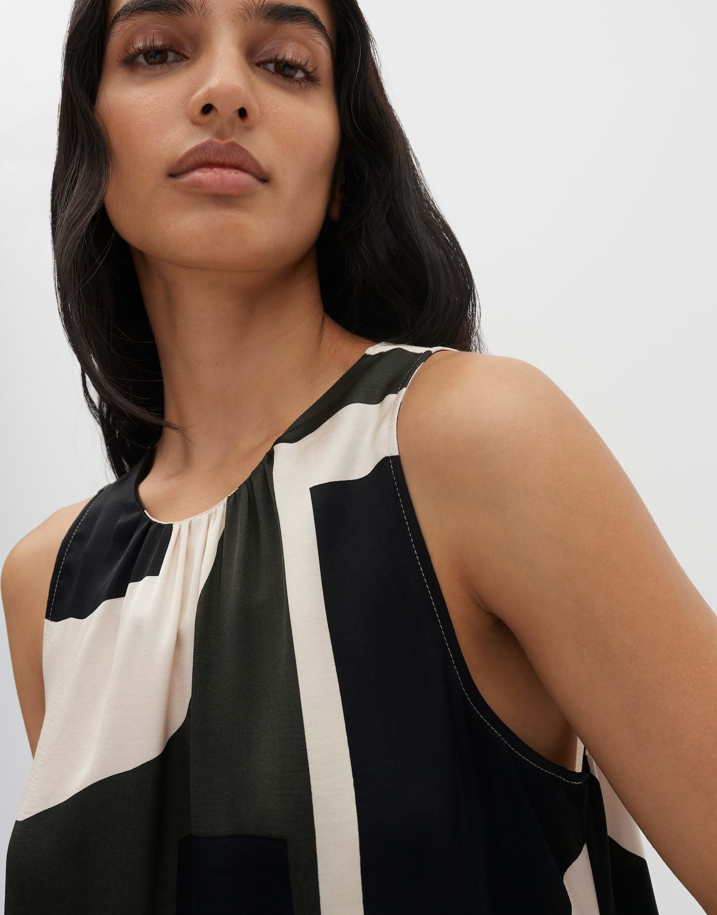 someday Damen Midikleid | Sommerliches Trägerkleid mit abstraktem Druck