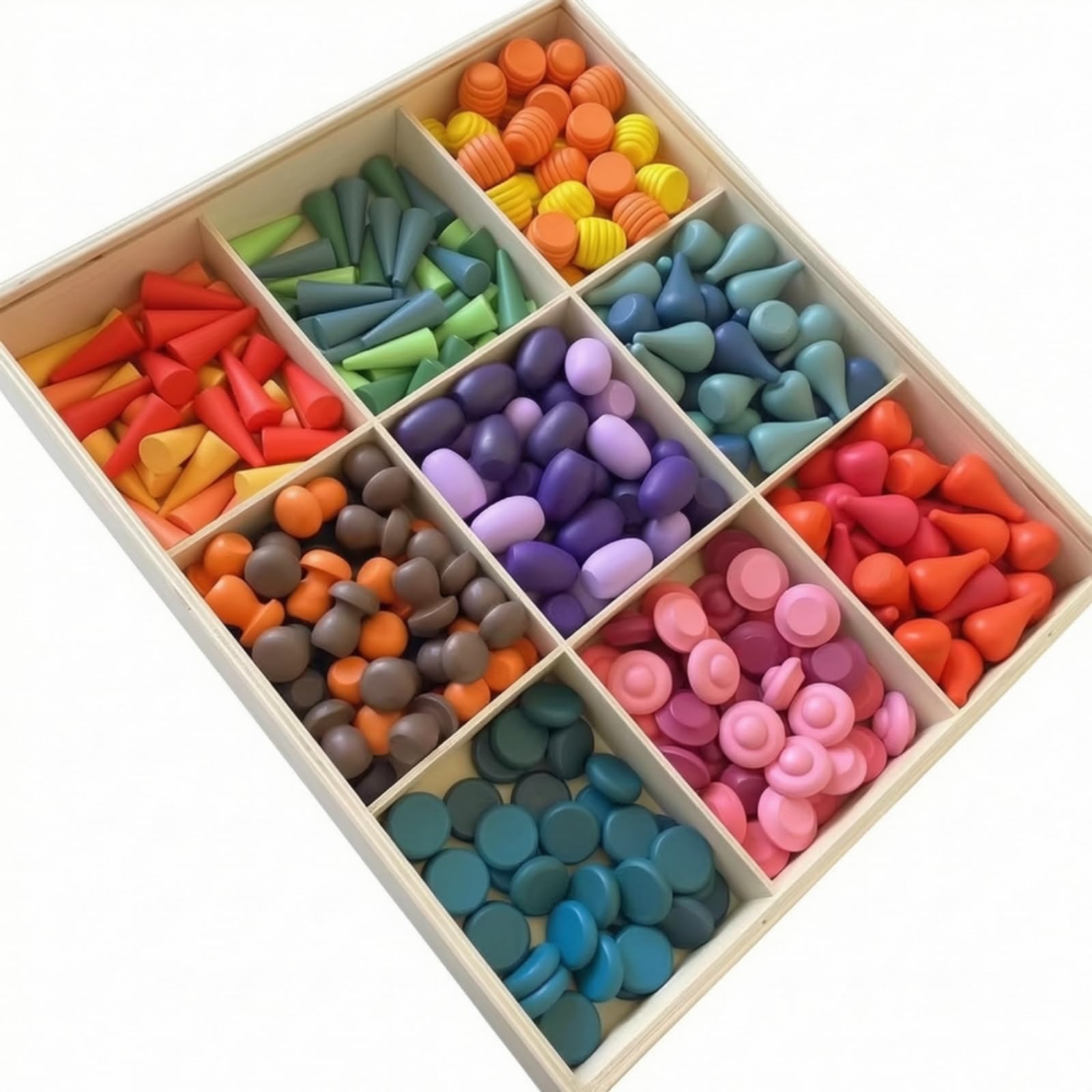 Qianly Blocchi di Legno Giocattolo, Style to 1 | educativo, Blocchi struzione in Legno, Creativo, per Asilo Nido, Bambini, Neonati