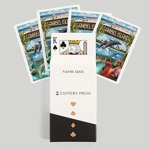 Miniatura 6 de Lantern Press Isla Sanibel, Florida, Montage (52 cartas de juego, baraja de cartas de tamaño póquer con comodines)
