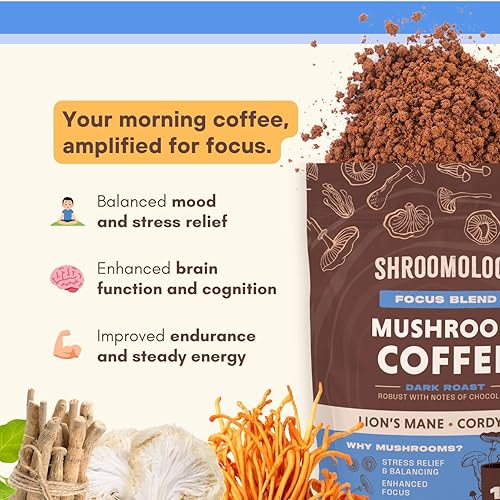 Miniatura 4 de 360 Nutrition Café Instantáneo de Hongos con Cordyceps, Hongos Superfood Melena de León y Ashwagandha para Equilibrio Cognitivo, Memoria y