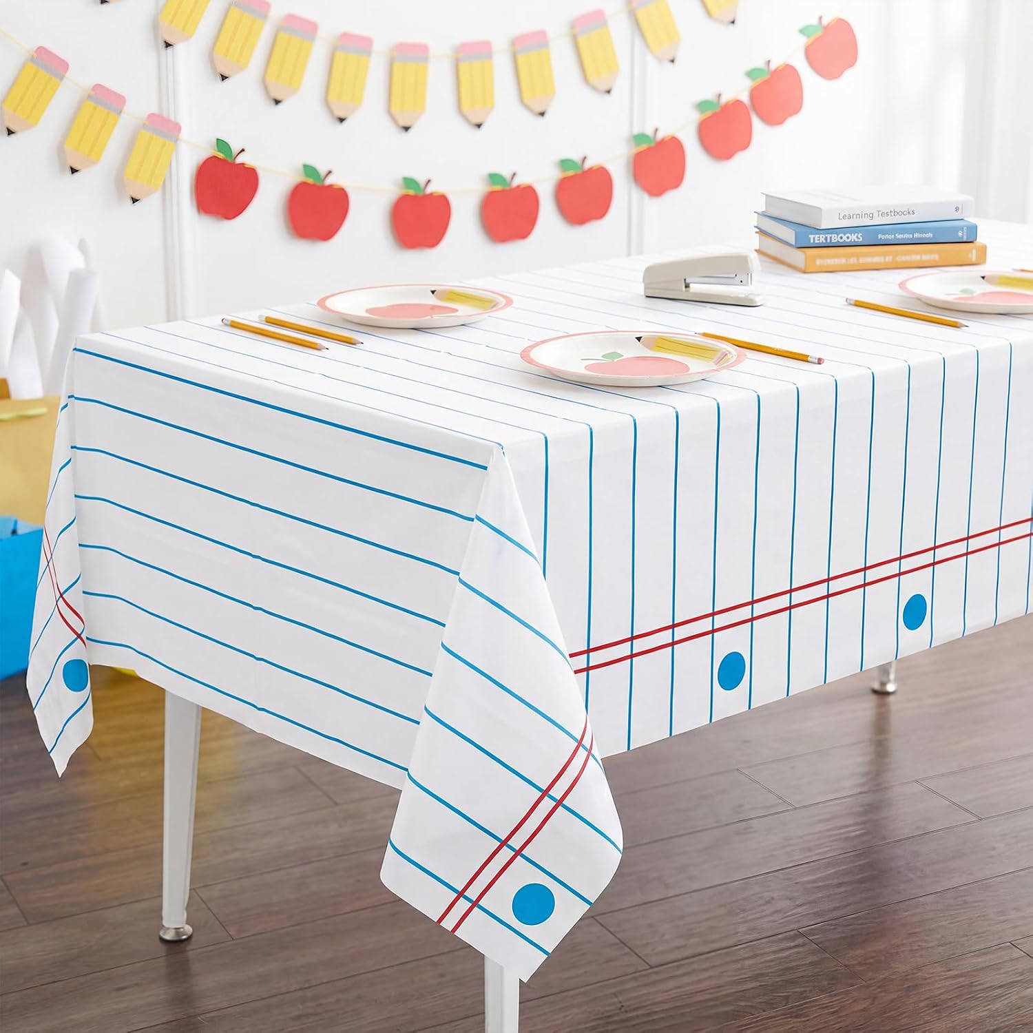 3 Pack Back to School Tablecloths,First Day of School Plastic Table Covers image 3