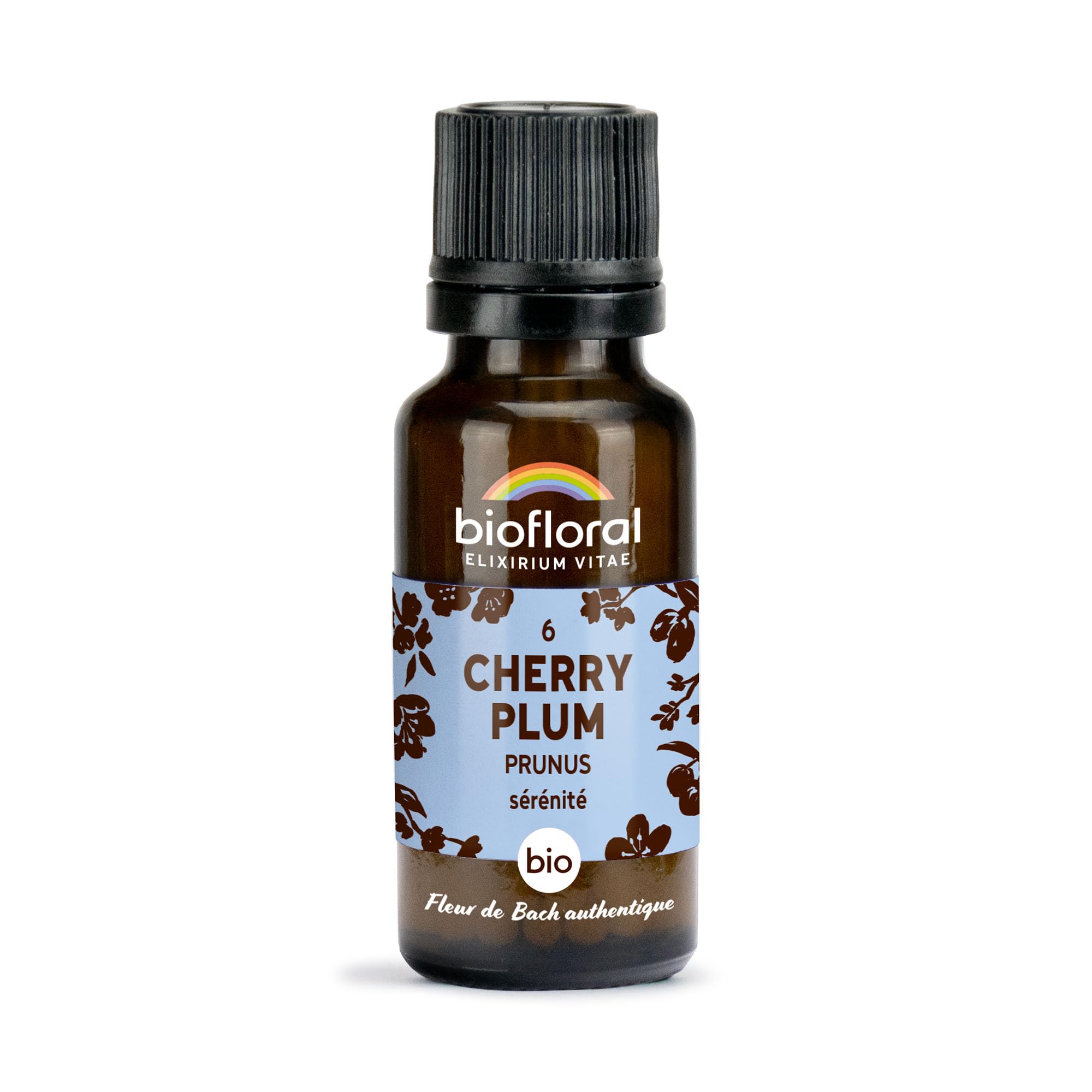 BIOFLORAL - 06 Cherry Plum, Prunus BIO - 470 Granules - Sérénité - Fleur de Bach Authentique - Sans Alcool