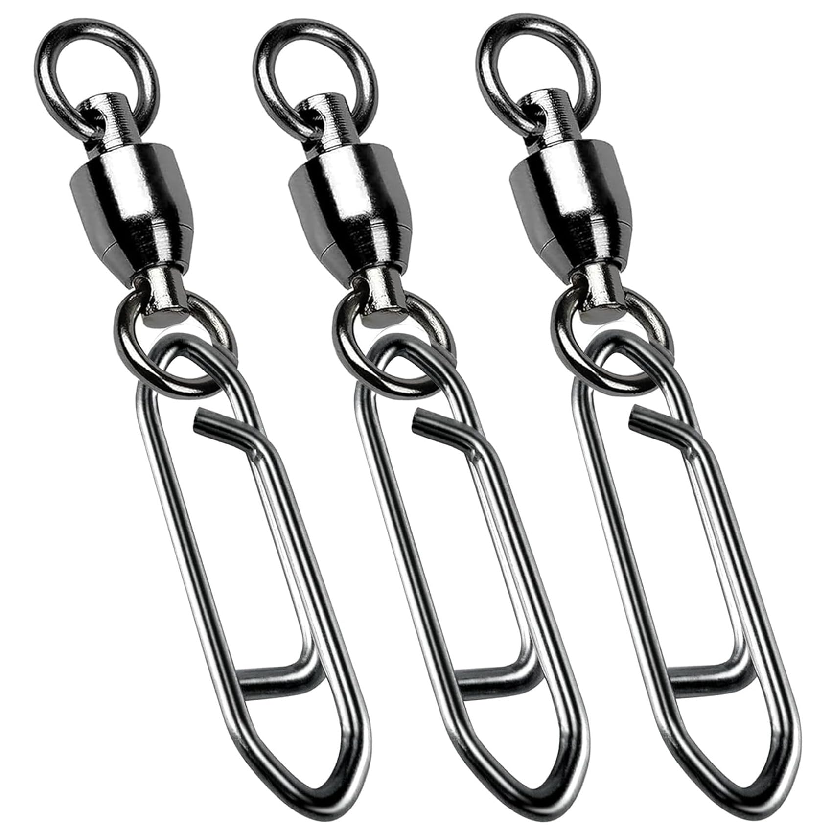 VATEICO 20pcs Fishing Speed Clips Quick Change Snap Swivels, Ball Bearing Swivel Power Clips Fishing Snap Swivels Freshwater Saltwater Crankbait