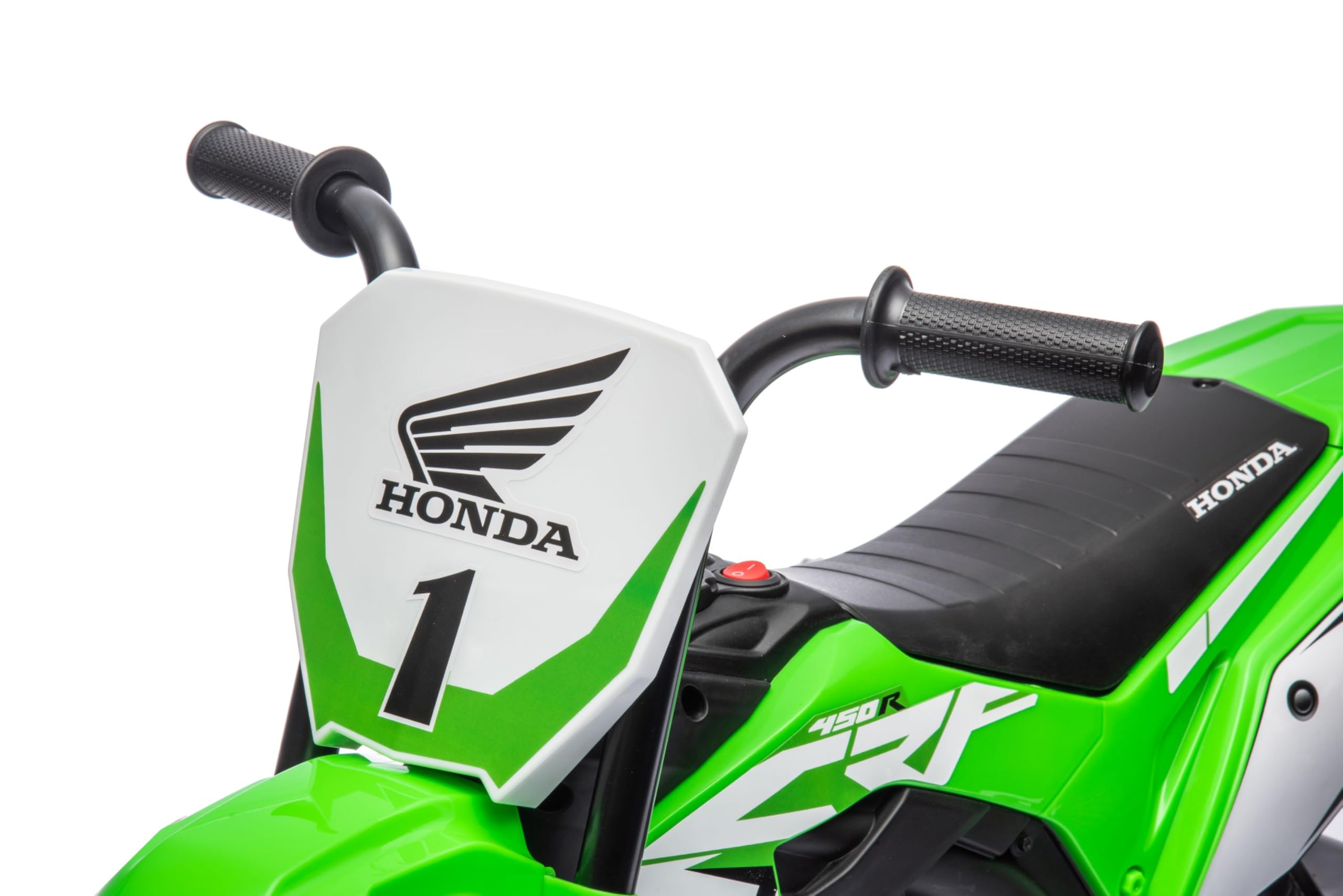 Moto eléctrica para niños Triciclo Mini Cross Honda CRF450L Trimoto de Cross 6 V con sonidos integrados verde