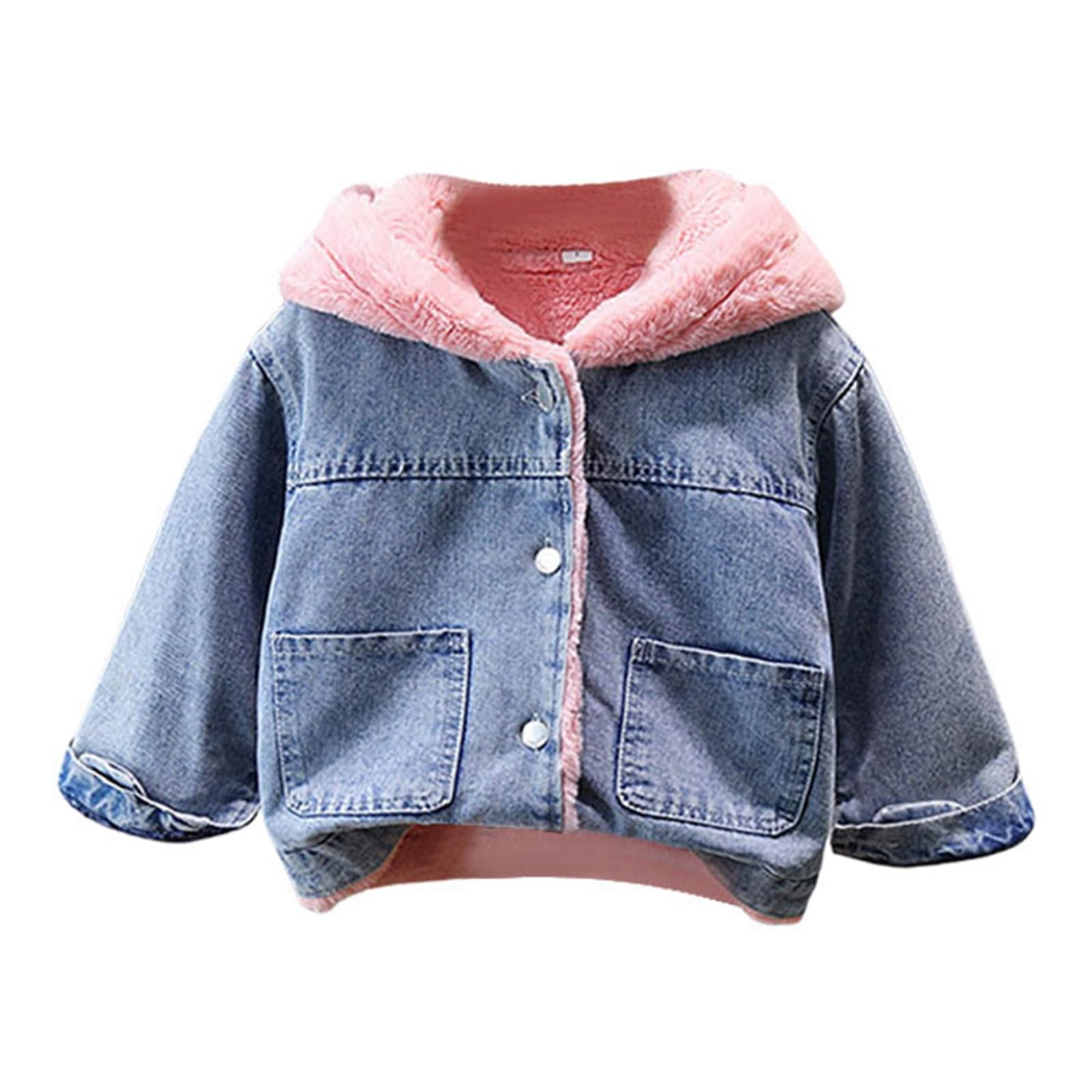 Generisch Chaqueta vaquera para niña, ropa gruesa para niños, cálida y bonita, chaqueta de otoño, chaqueta de invierno, ropa de Navidad