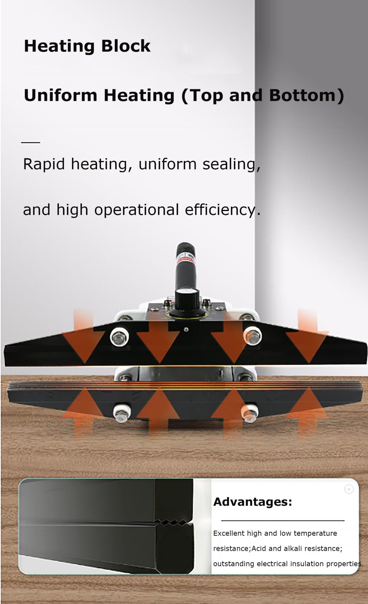 Selladora térmica de 600 mm, máquina de sellado portátil de mano para papel de aluminio y bolsas de papel kraft, 800 W con temperatura ajustable hasta 300 °C, ideal para sellar y embalar