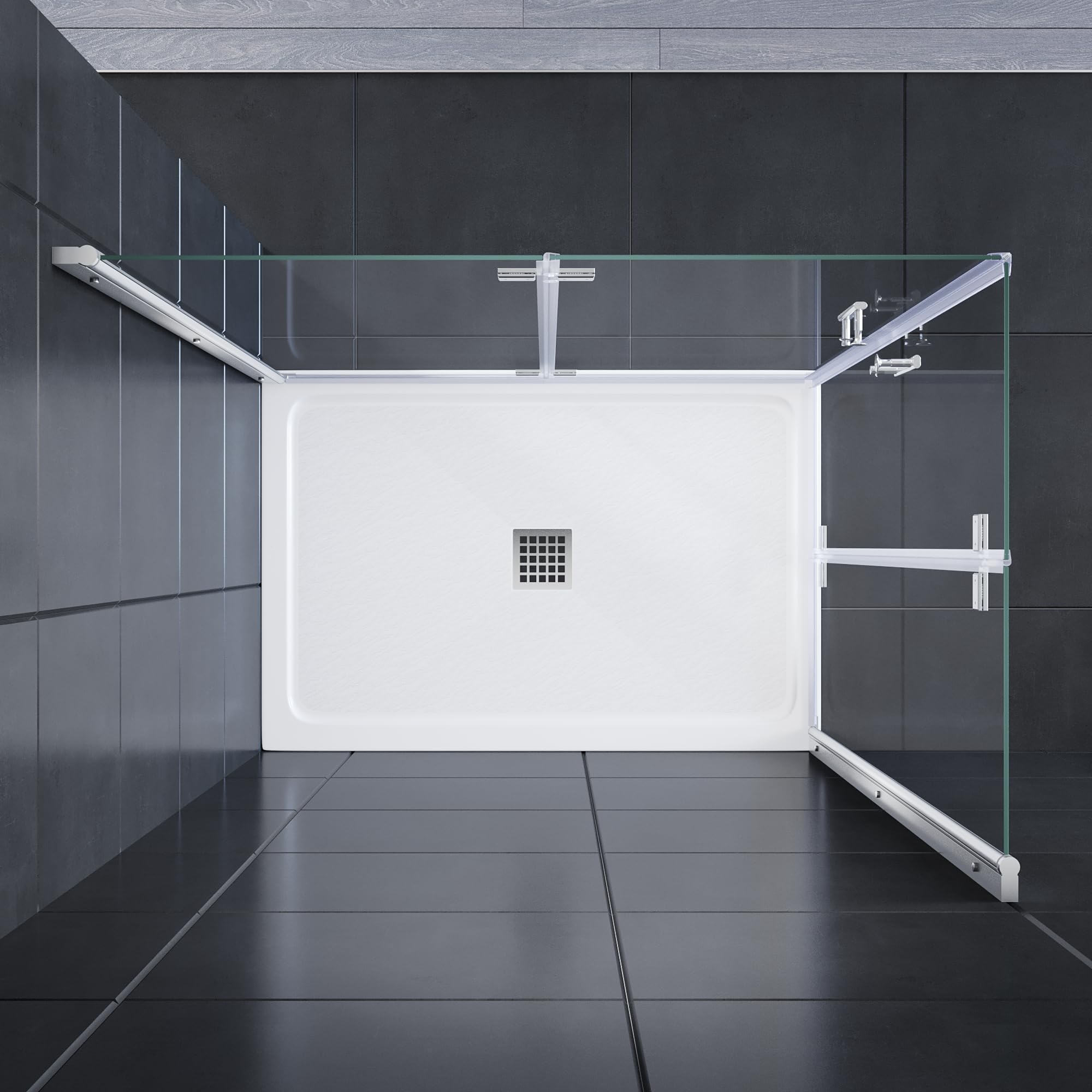SONNI 90 x 120 x 195 cm składane drzwi prysznicowe ścianka prysznicowa łącznie z grubością 4 cm kwadratowy brodzik i zestaw odpływowy 6 mm szkło bezpieczne 180º składany prysznic drzwi składane