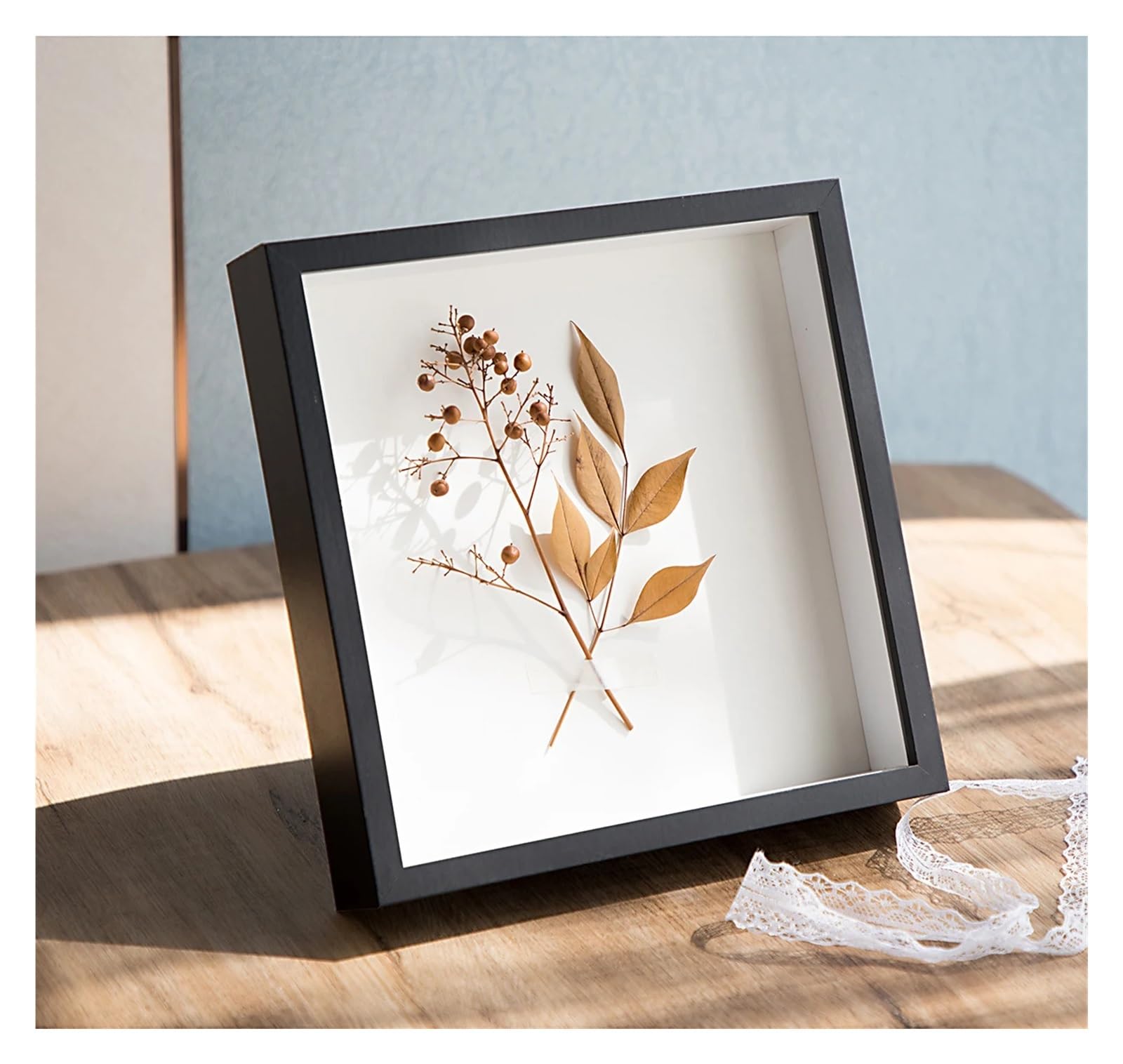 Akrylowa drewniana ramka na zdjęcia, drewniane pudełko z cieniami Ramka Uchwyt próbki Głębokość 5 cm Wielokolorowy Wiele rozmiarów Opakowanie 2 szt(Deep Brown,6inch (10x15x5cm))