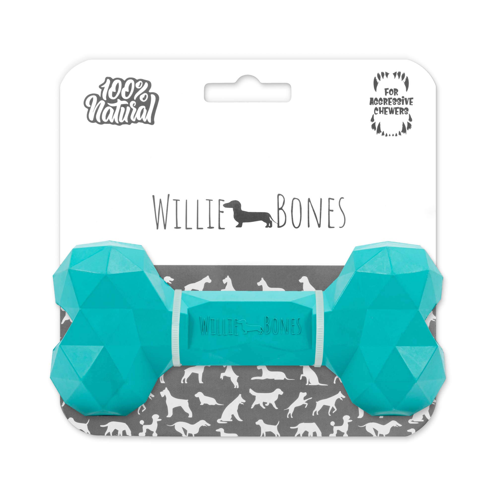 Modern Dog Chew Toy Willie Bones Natural Rubber Bone