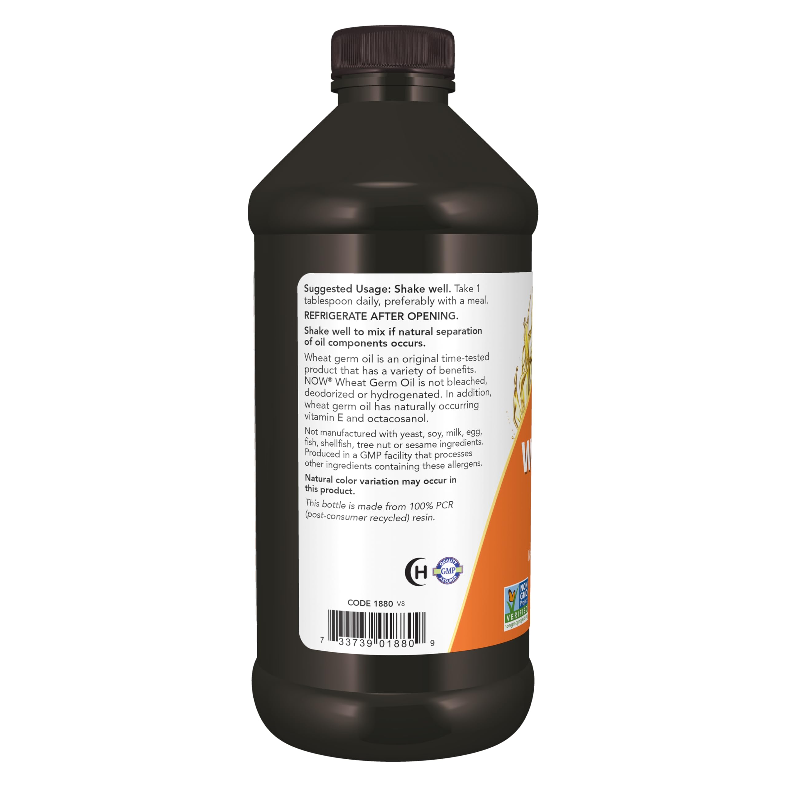 NOW Supplements, Wheat Germ Oil naturally occurring Vit E, 16 oz — Amazon image 3